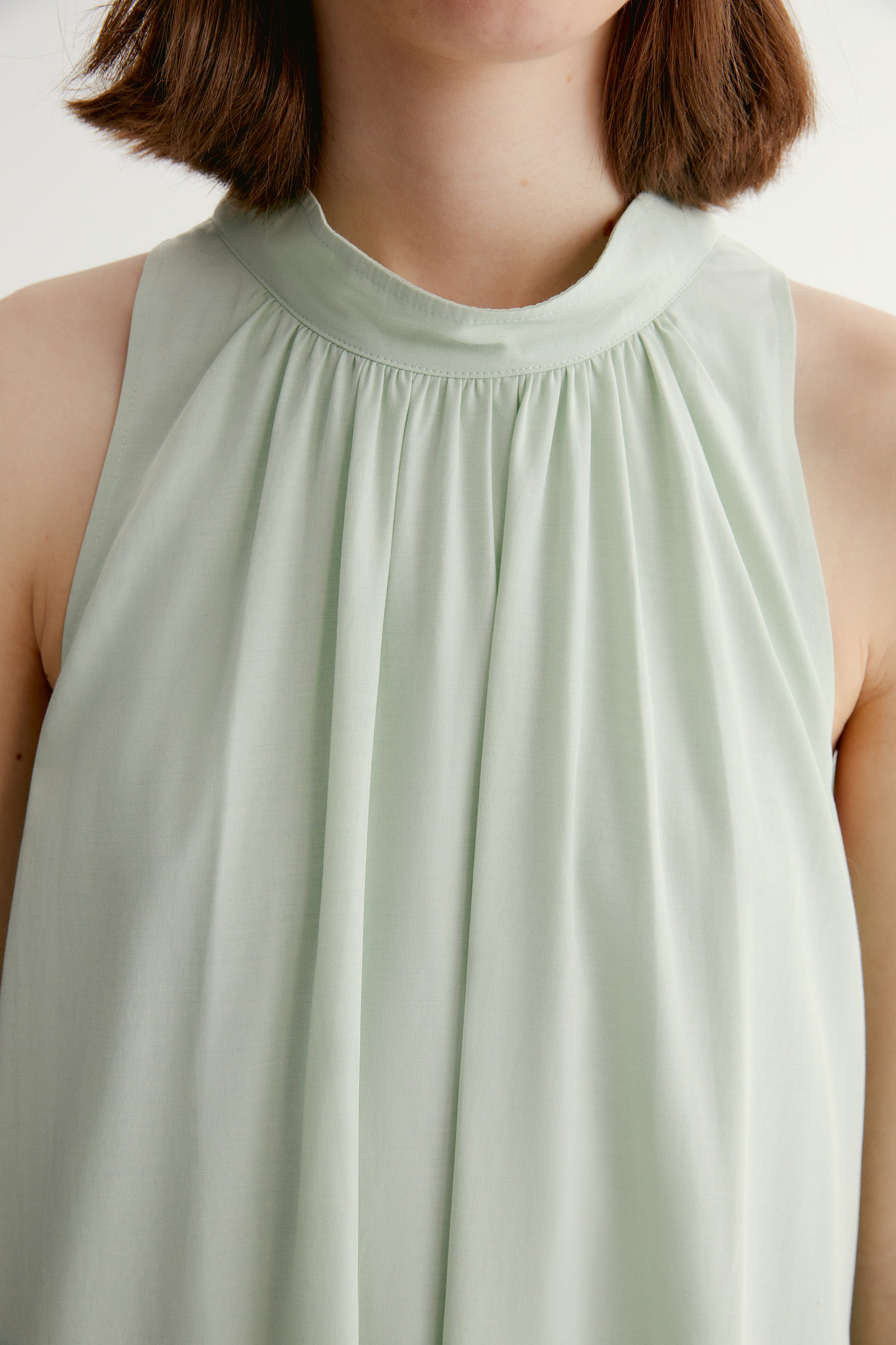 A-line Pleated Sleeveless Dress - Image 15