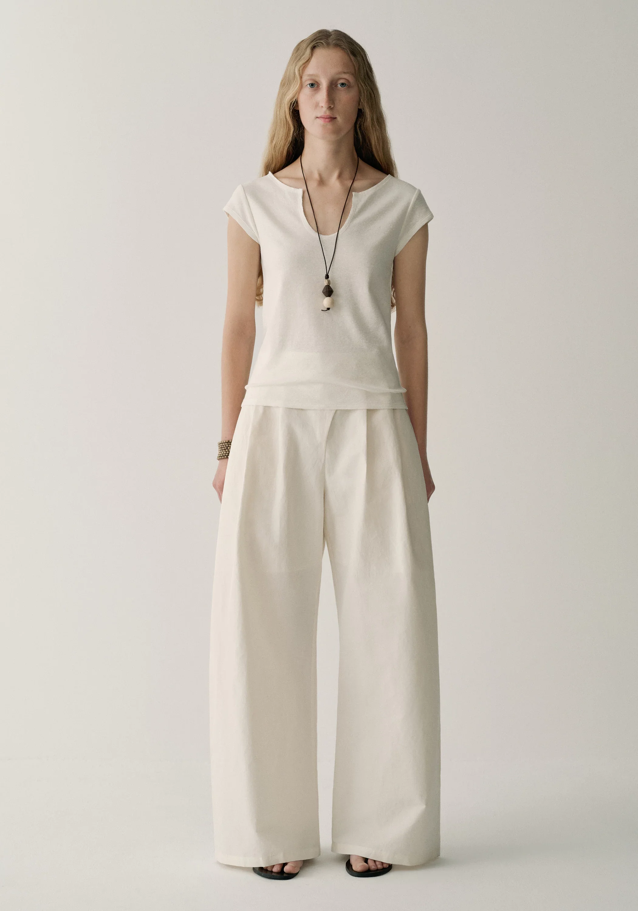 Asymmetric Cotton-linen Pants - Image 18