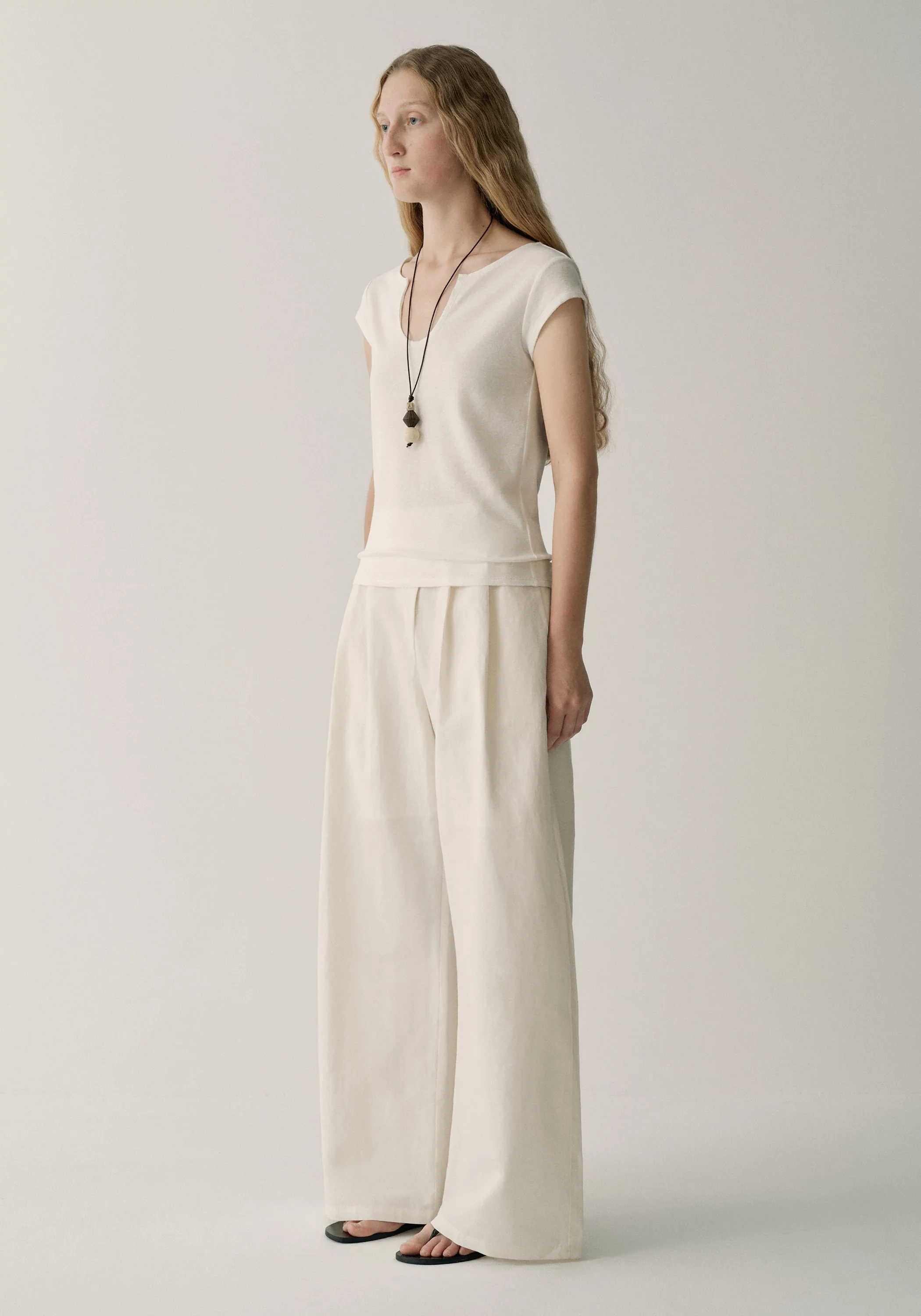 Asymmetric Cotton-linen Pants - Image 19