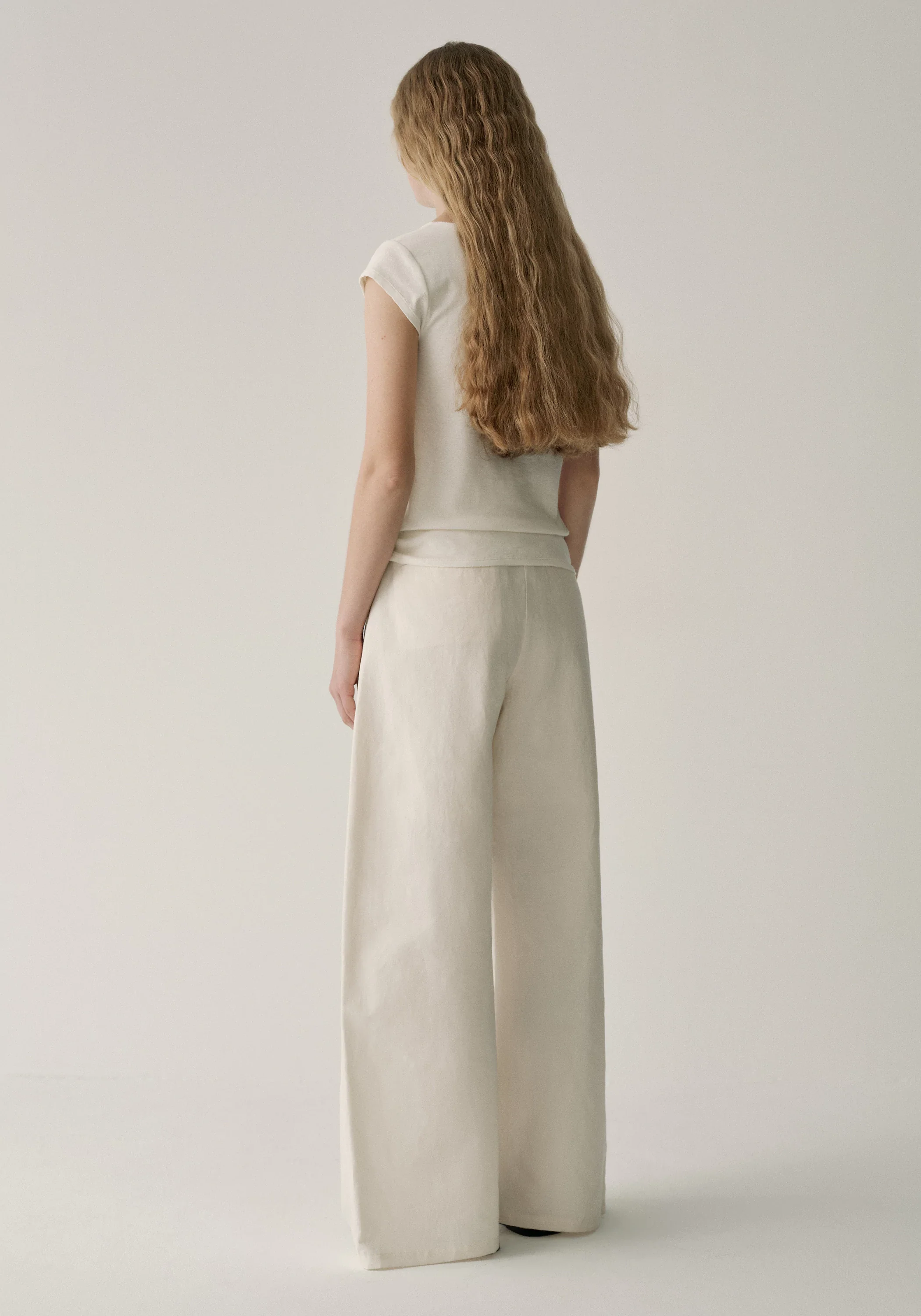 Asymmetric Cotton-linen Pants - Image 20