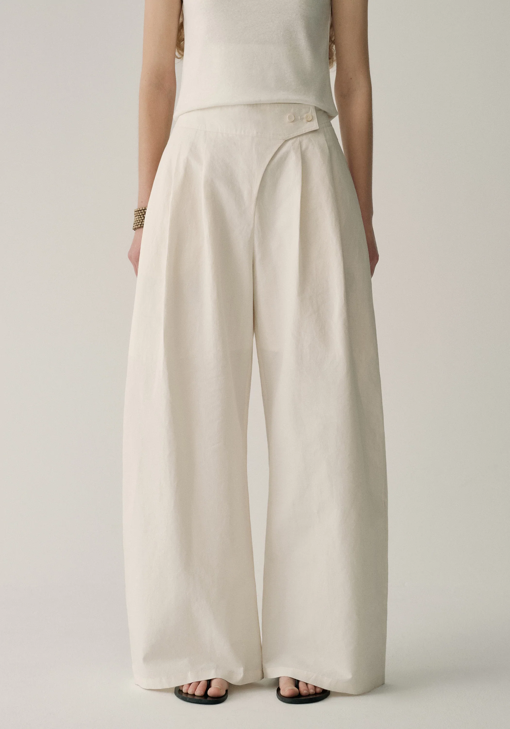 Asymmetric Cotton-linen Pants - Image 21