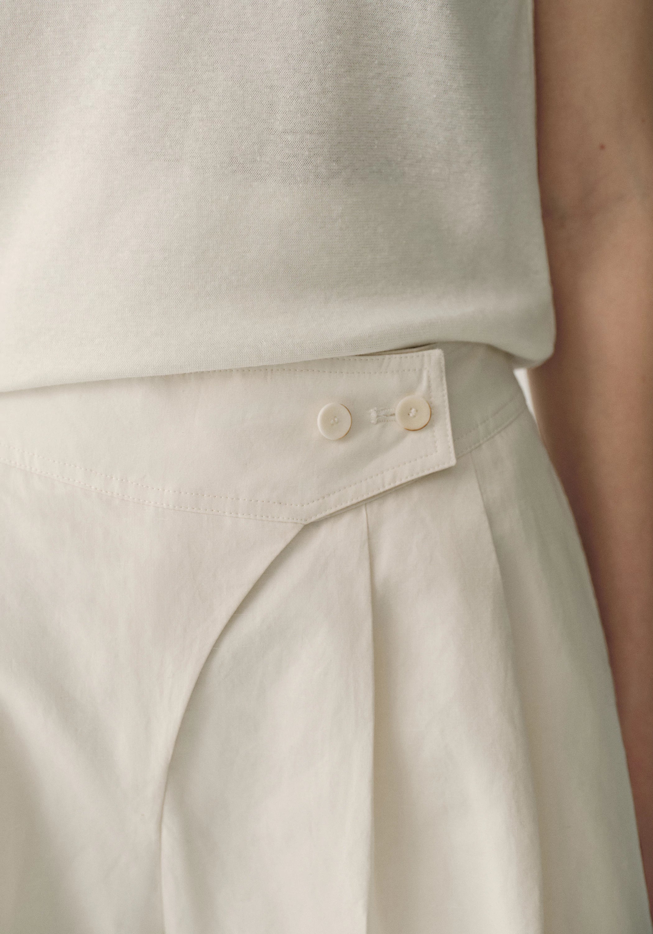 Asymmetric Cotton-linen Pants - Image 24