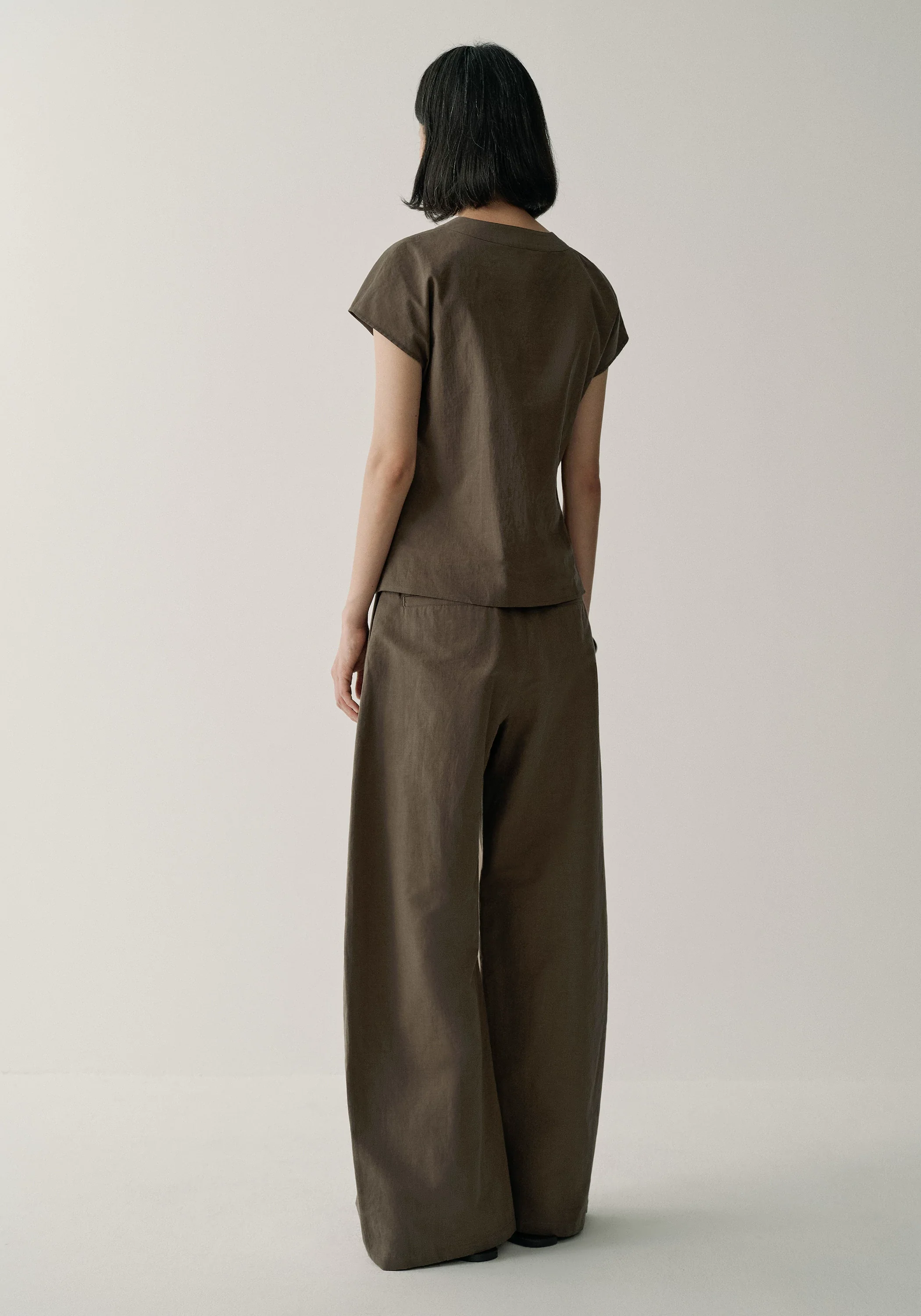 Asymmetric Cotton-linen Pants - Image 4