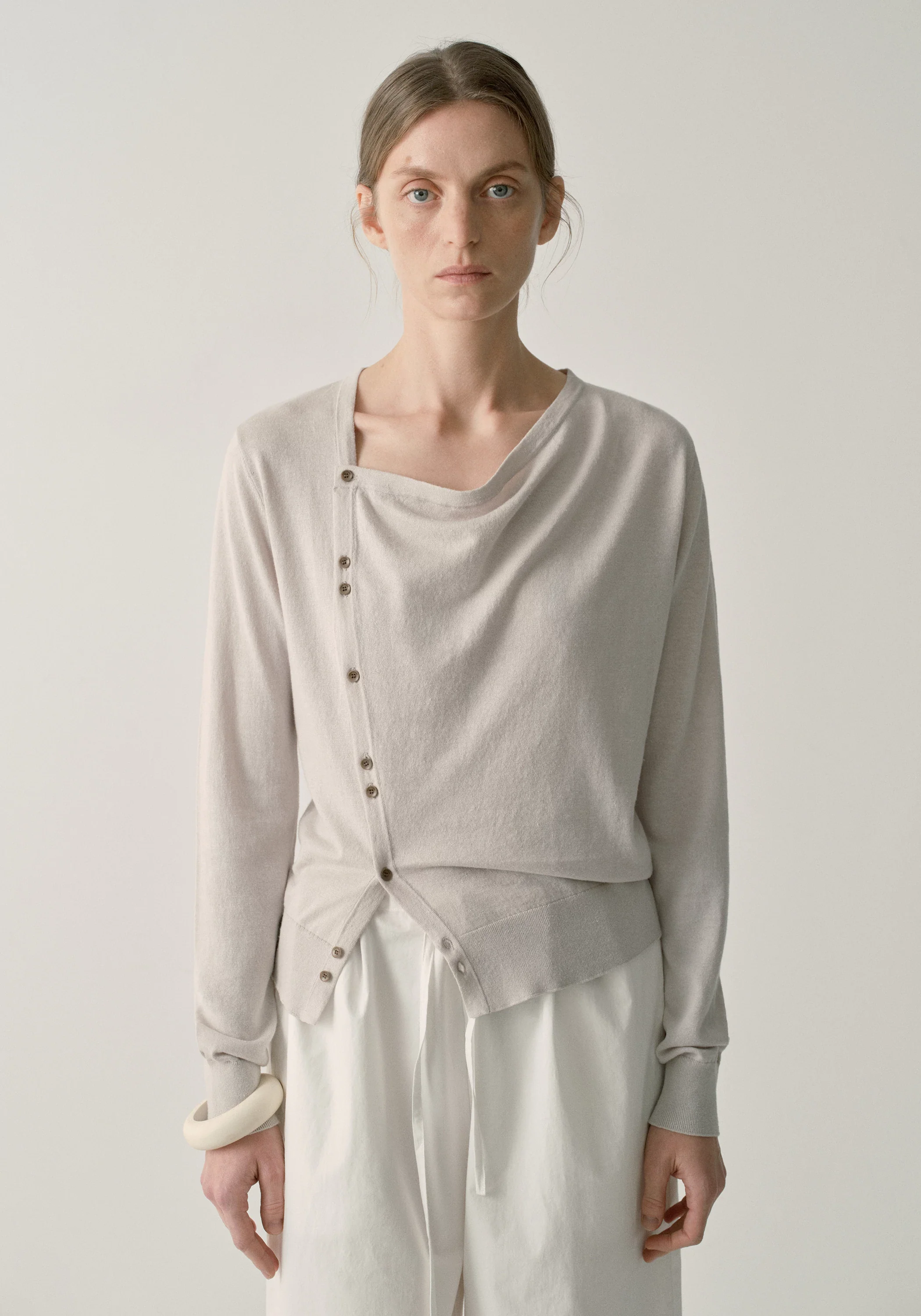 Asymmetric Hemp-cotton Cardigan - Image 10