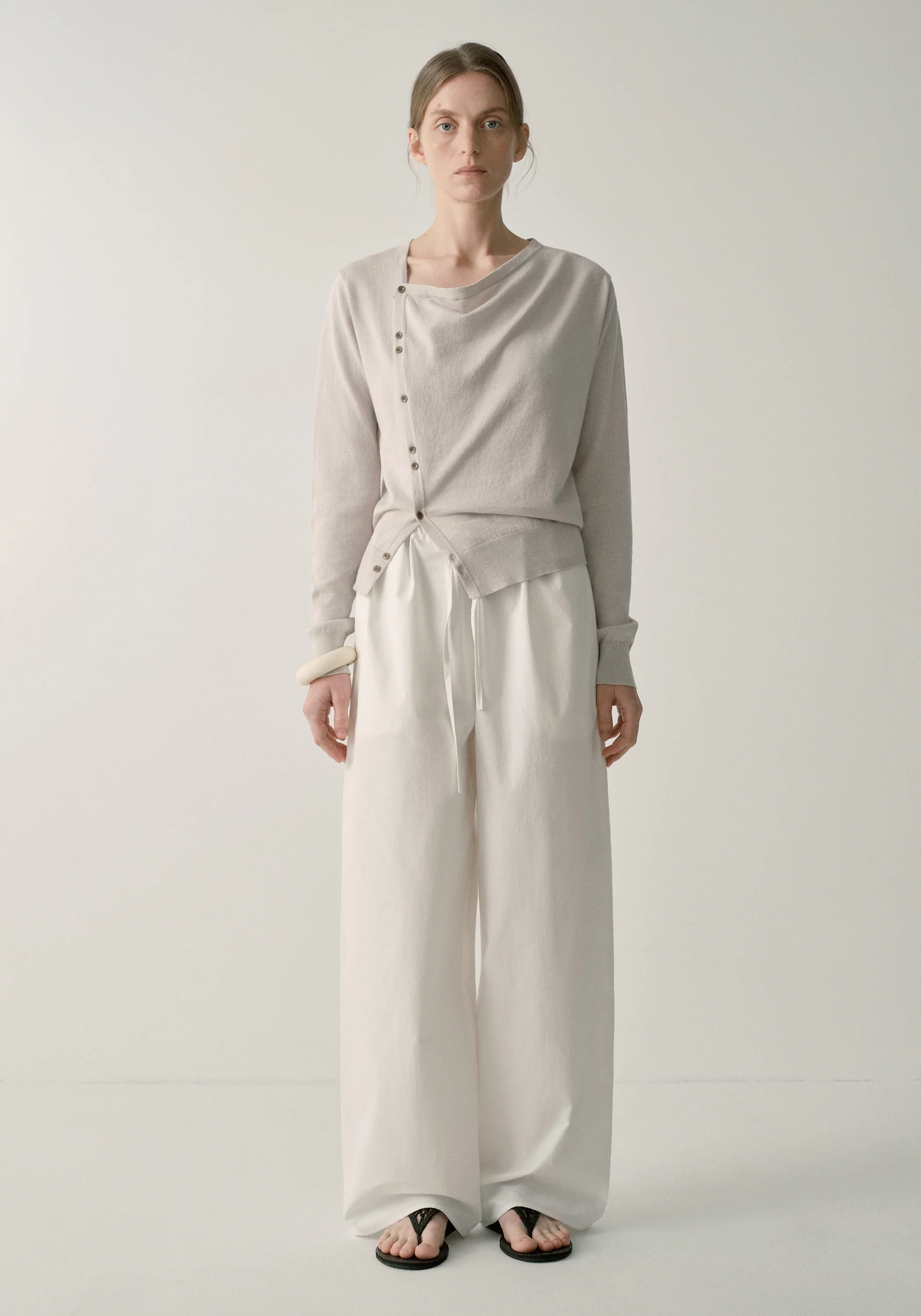 Asymmetric Hemp-cotton Cardigan - Image 11