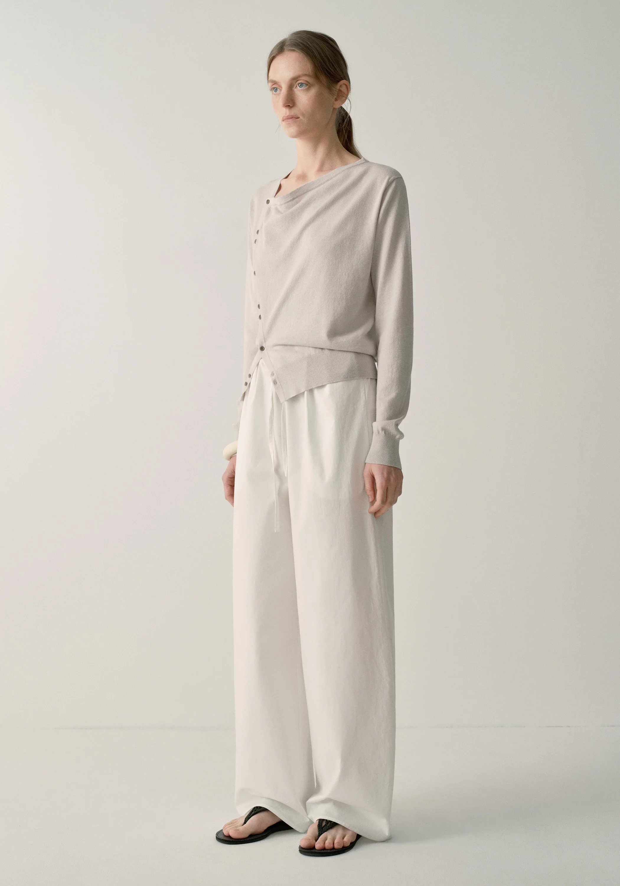 Asymmetric Hemp-cotton Cardigan - Image 12