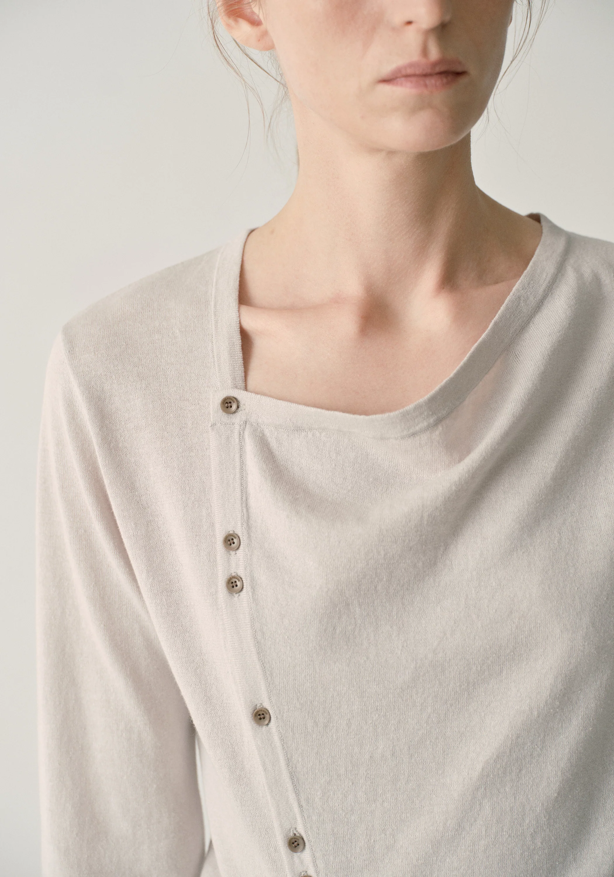 Asymmetric Hemp-cotton Cardigan - Image 15