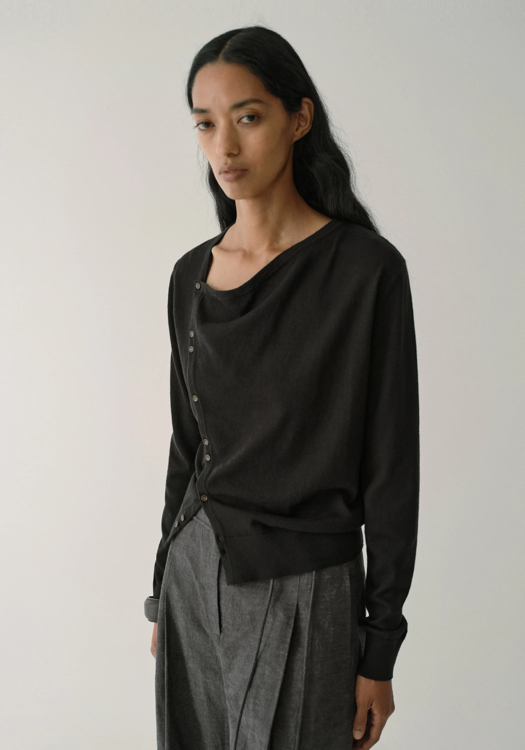 Asymmetric Hemp-cotton Cardigan - Image 6