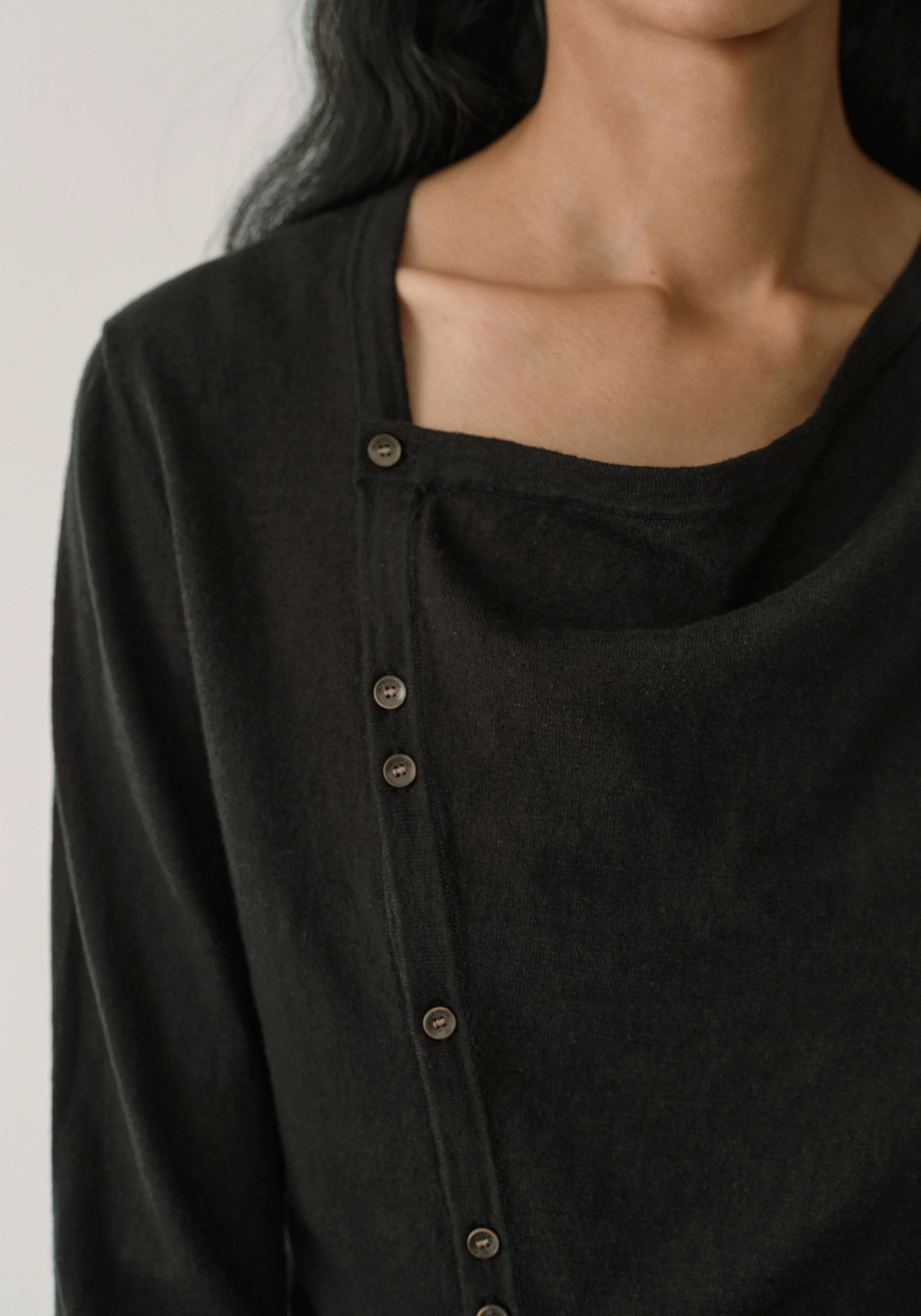 Asymmetric Hemp-cotton Cardigan - Image 7