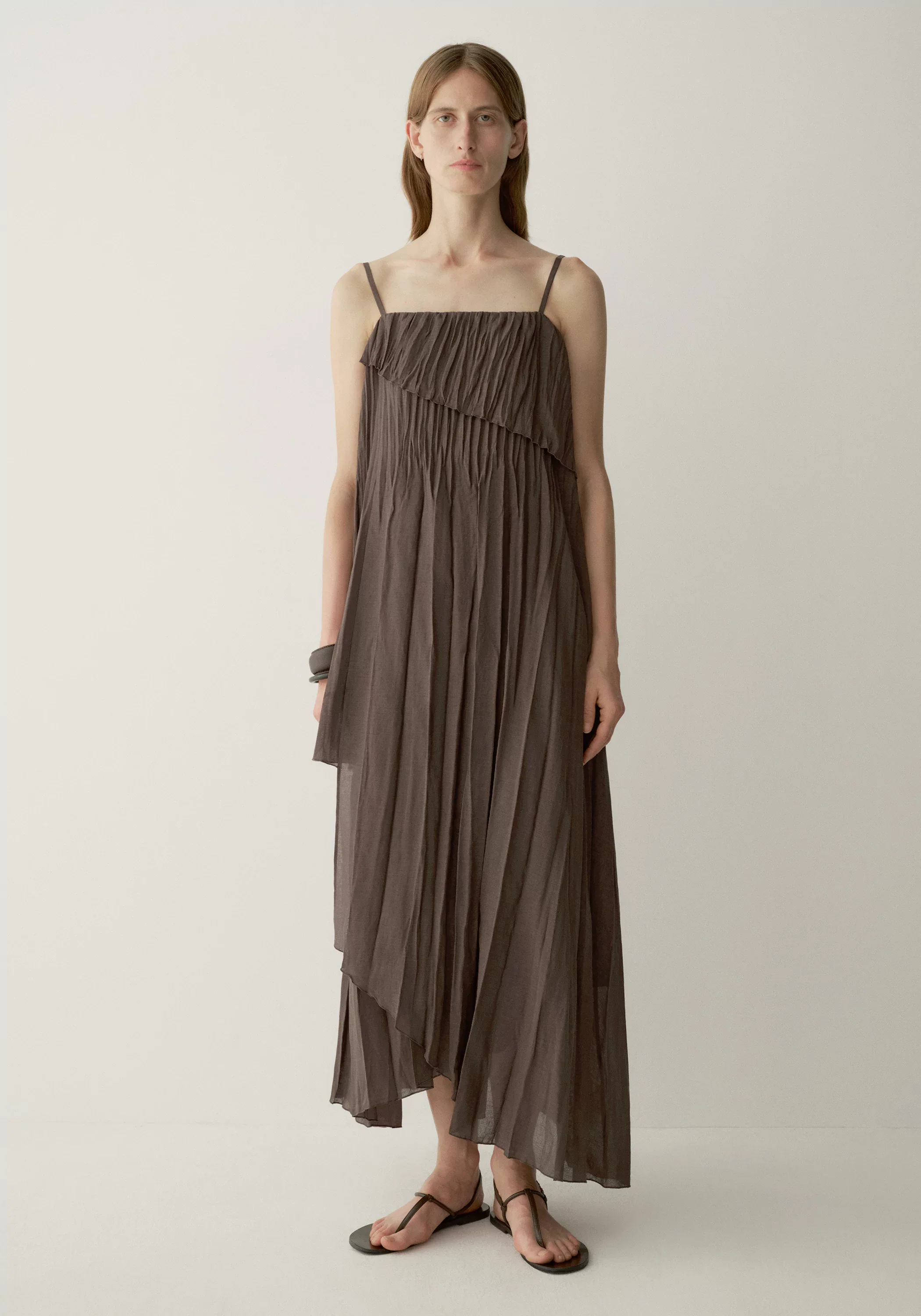 Asymmetric Pleated Dress