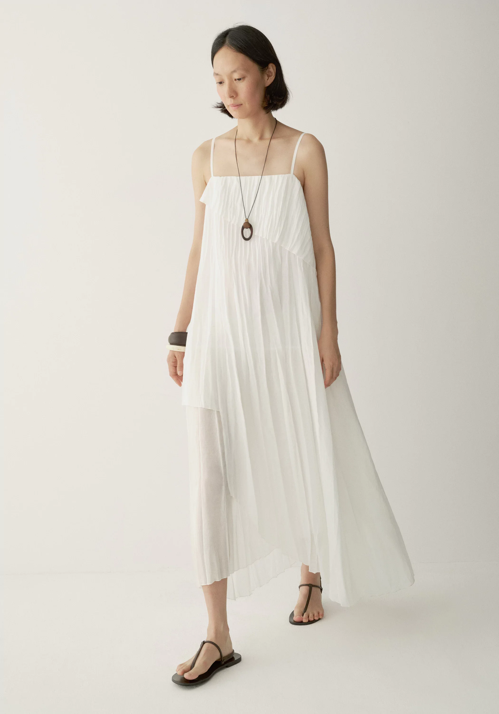 Asymmetric Pleated Dress - Image 10
