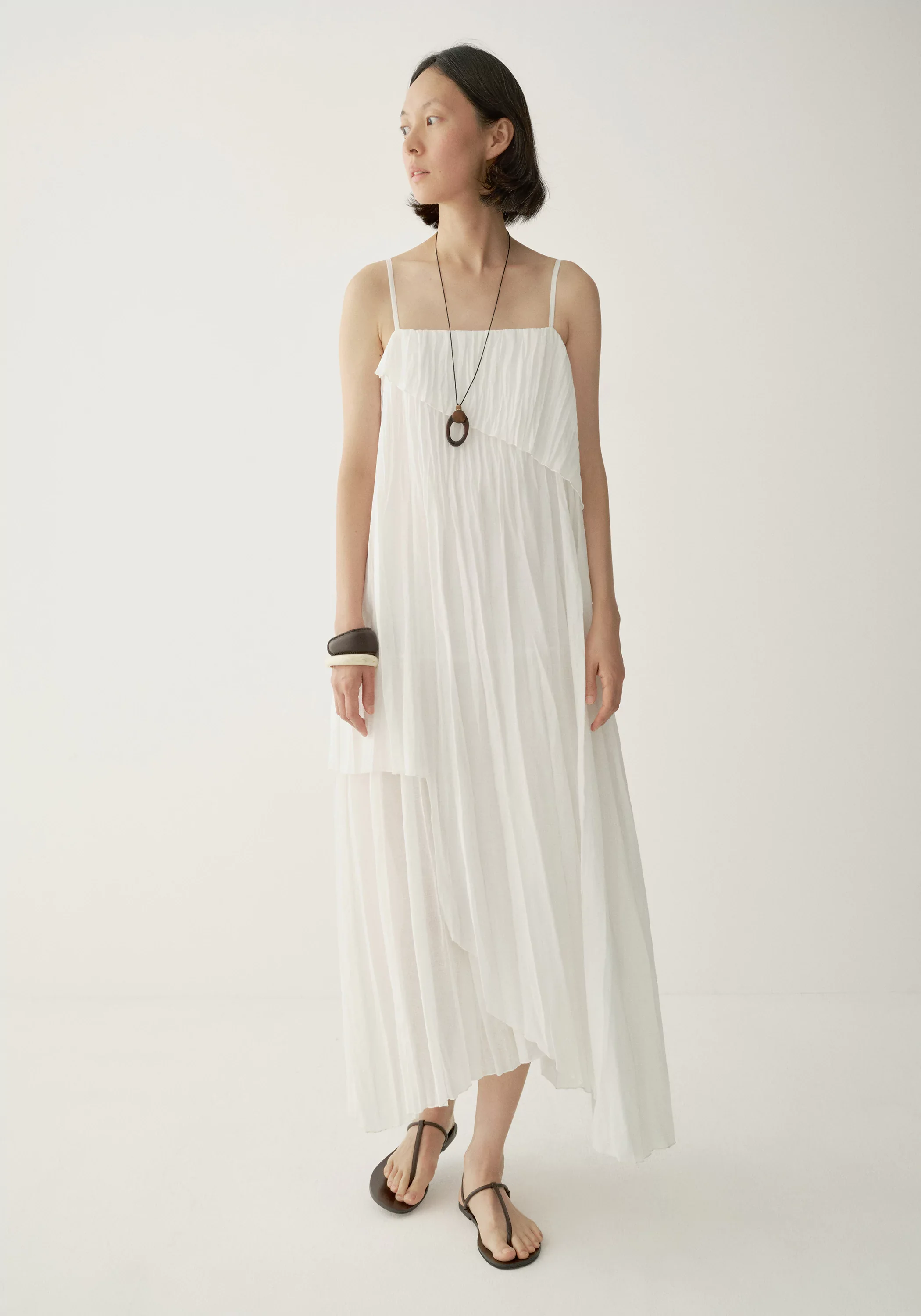 Asymmetric Pleated Dress - Image 11