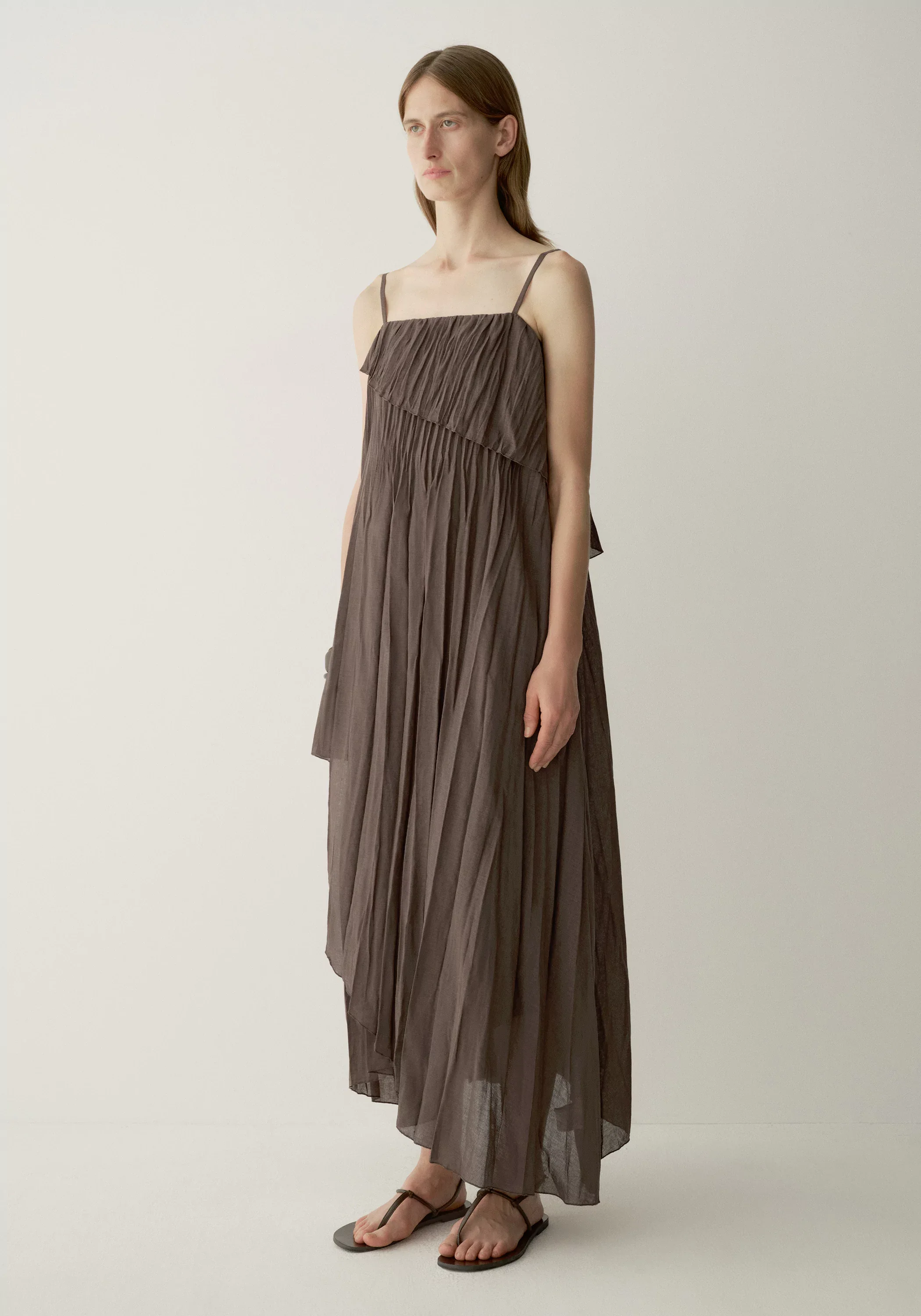 Asymmetric Pleated Dress - Image 3