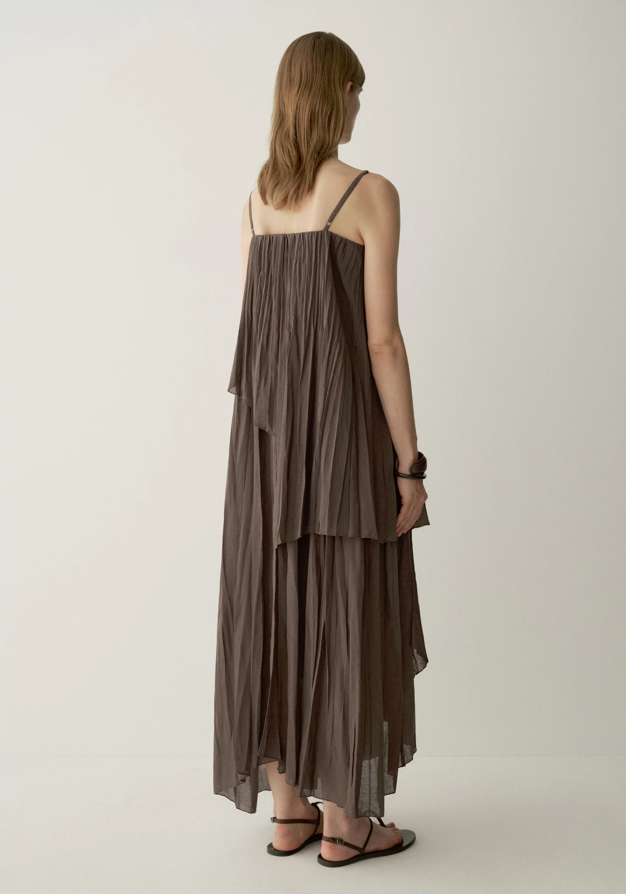 Asymmetric Pleated Dress - Image 4