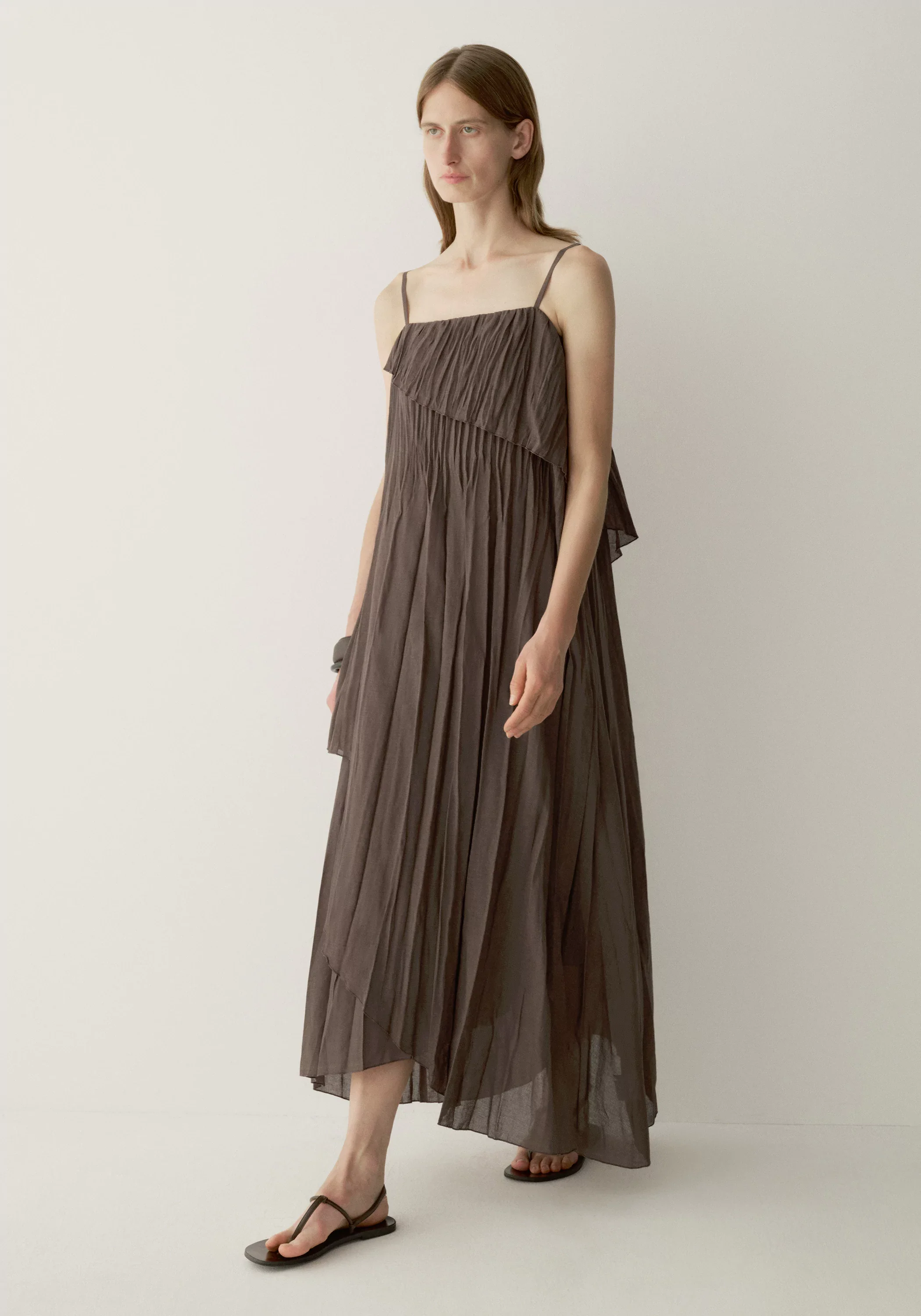 Asymmetric Pleated Dress - Image 5