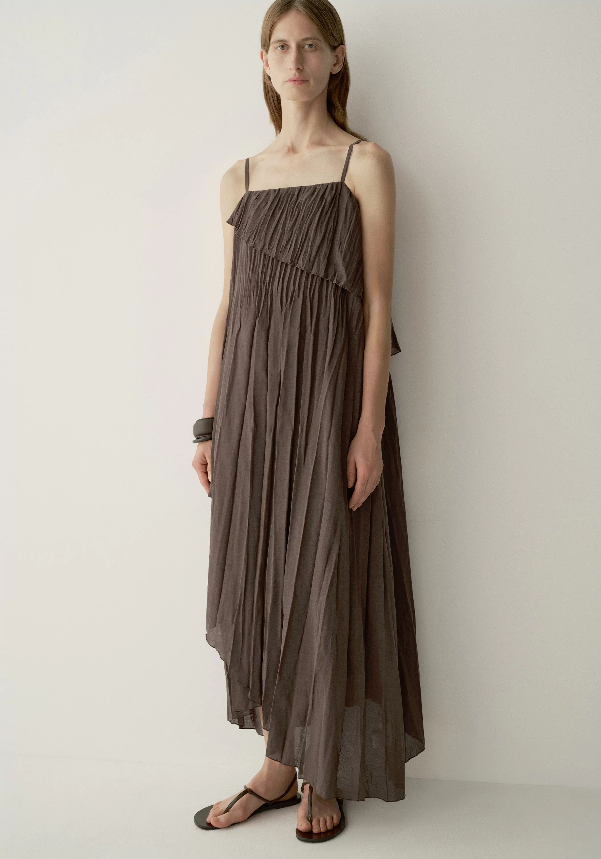 Asymmetric Pleated Dress - Image 6