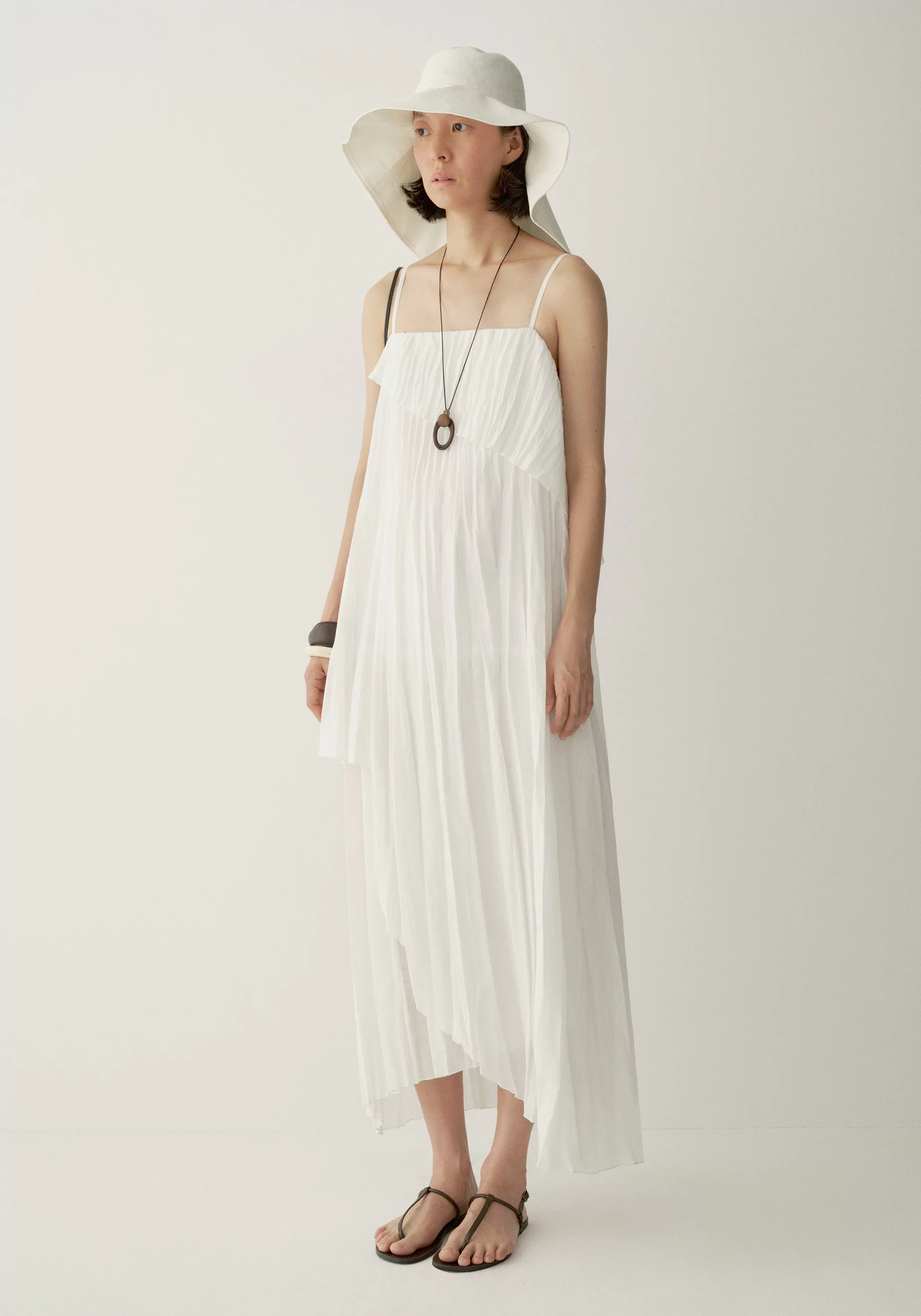 Asymmetric Pleated Dress - Image 9