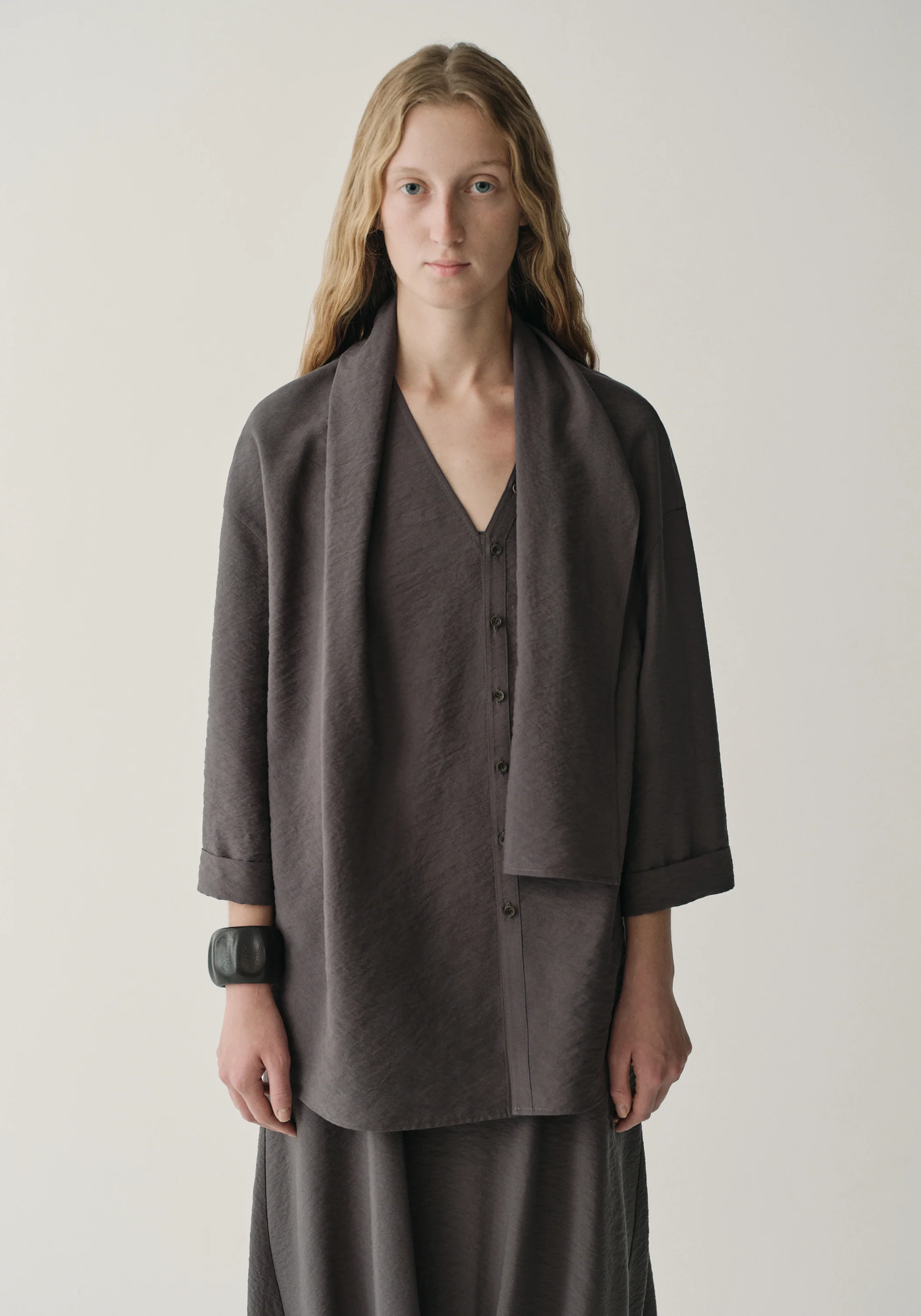 Asymmetric Scarf-detail Top