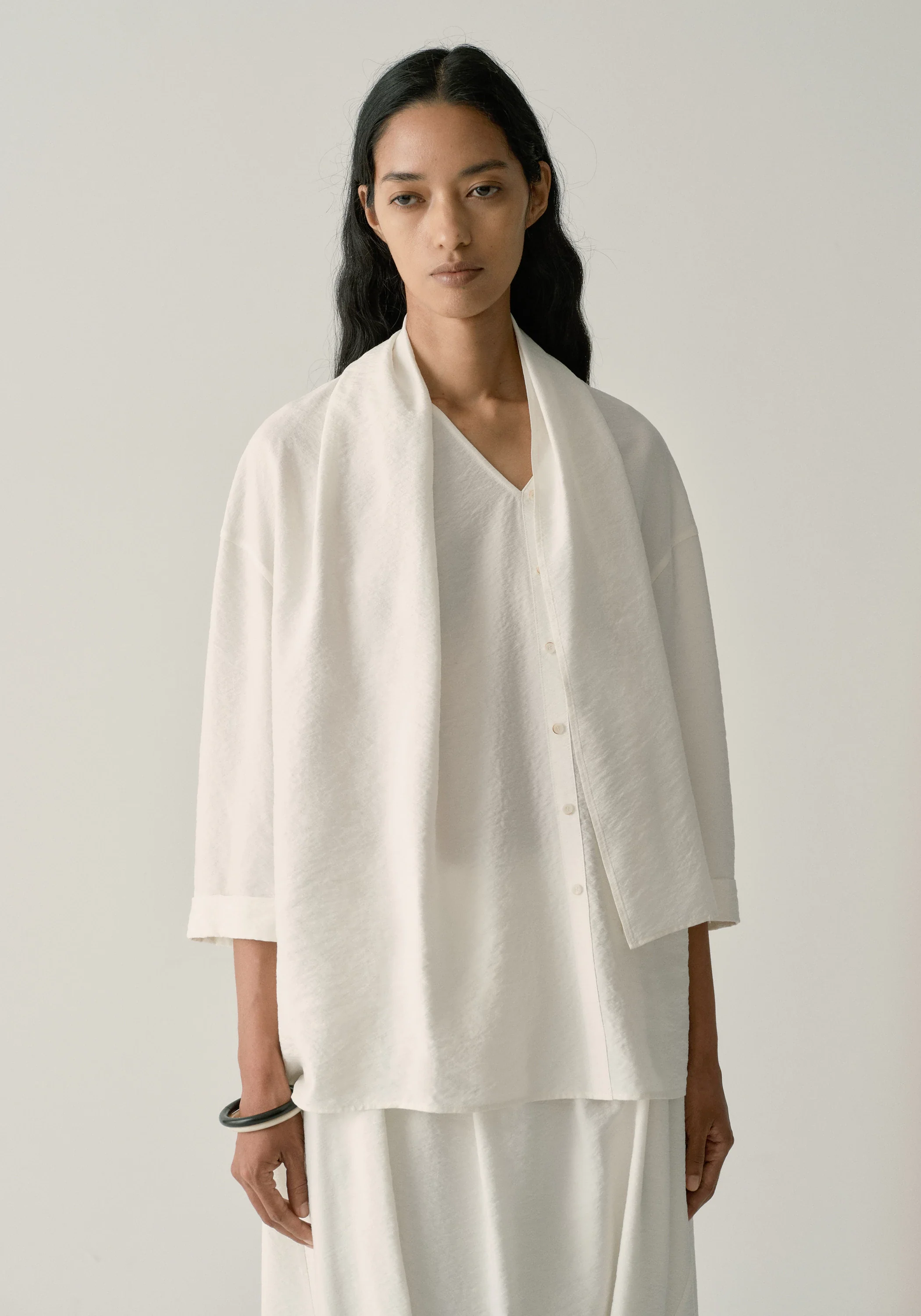 Asymmetric Scarf-detail Top - Image 10