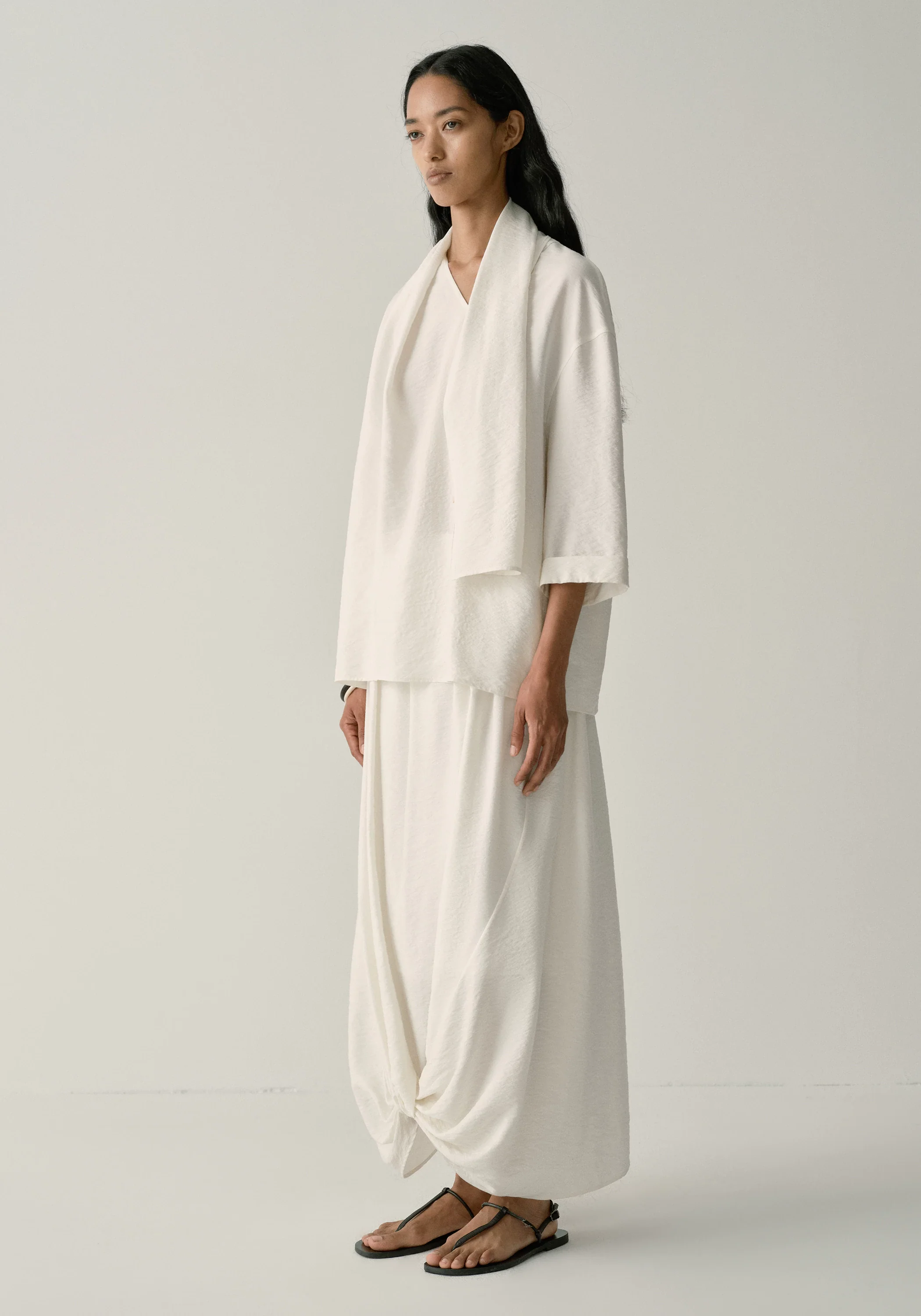 Asymmetric Scarf-detail Top - Image 12