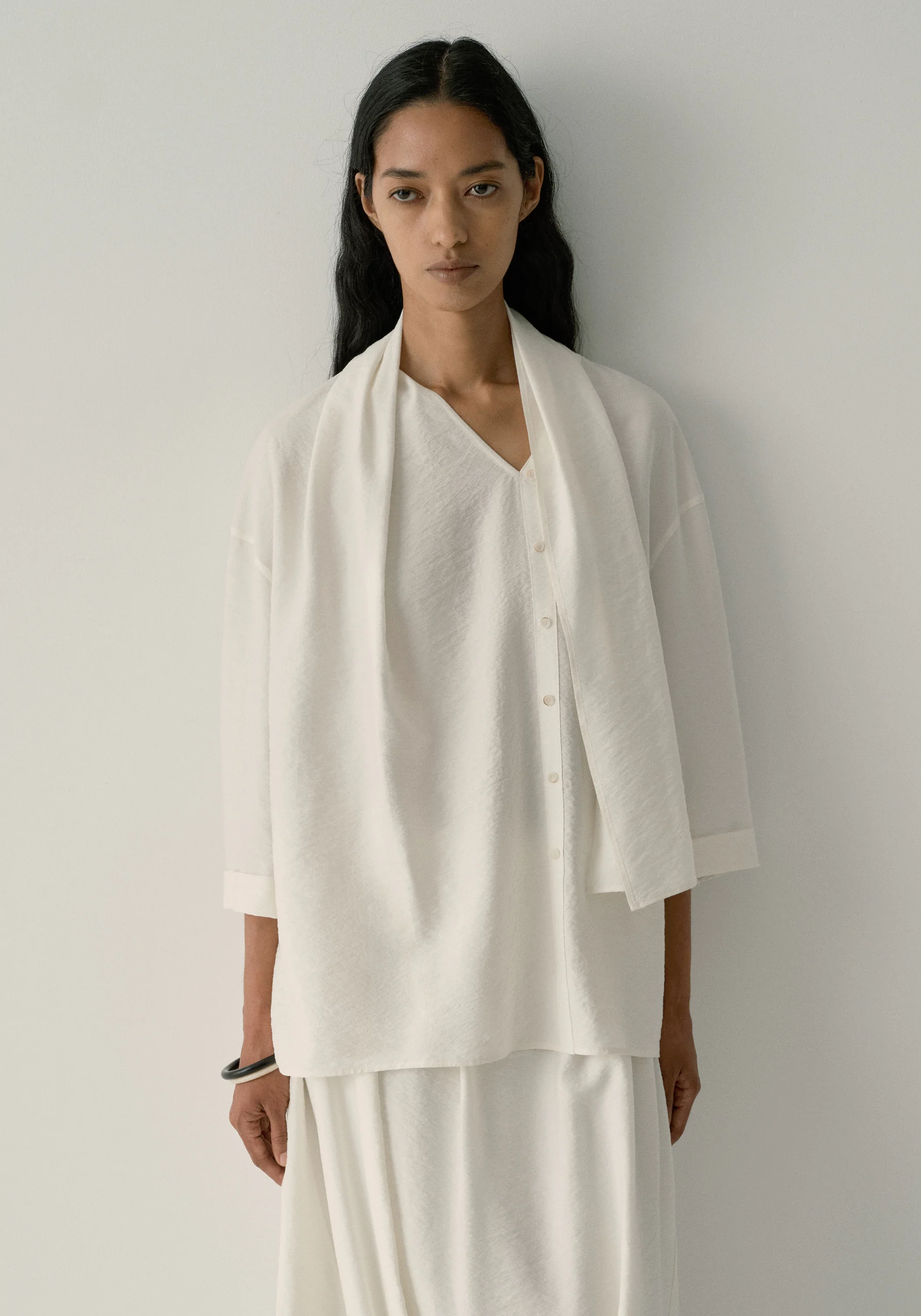 Asymmetric Scarf-detail Top - Image 14