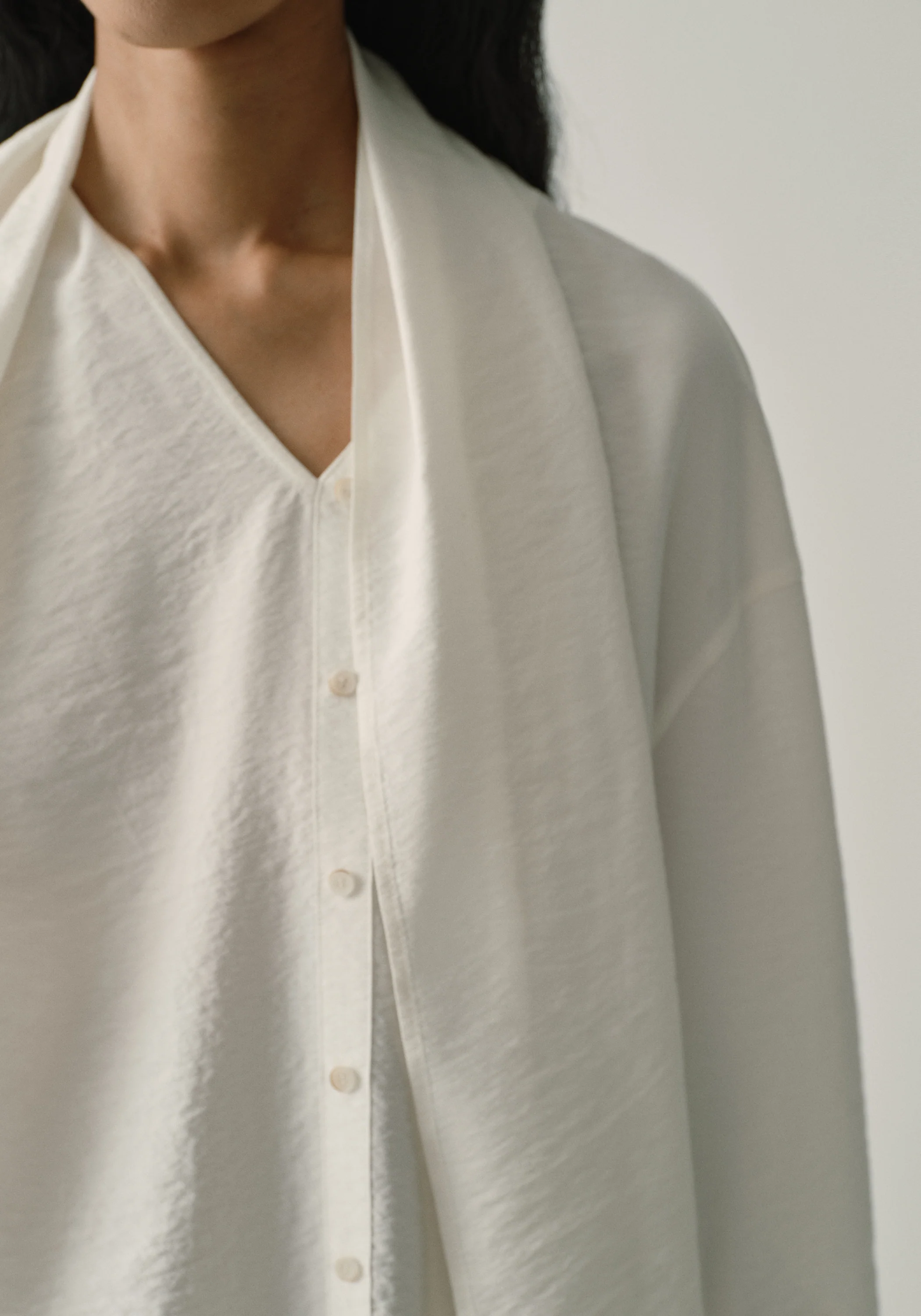Asymmetric Scarf-detail Top - Image 15