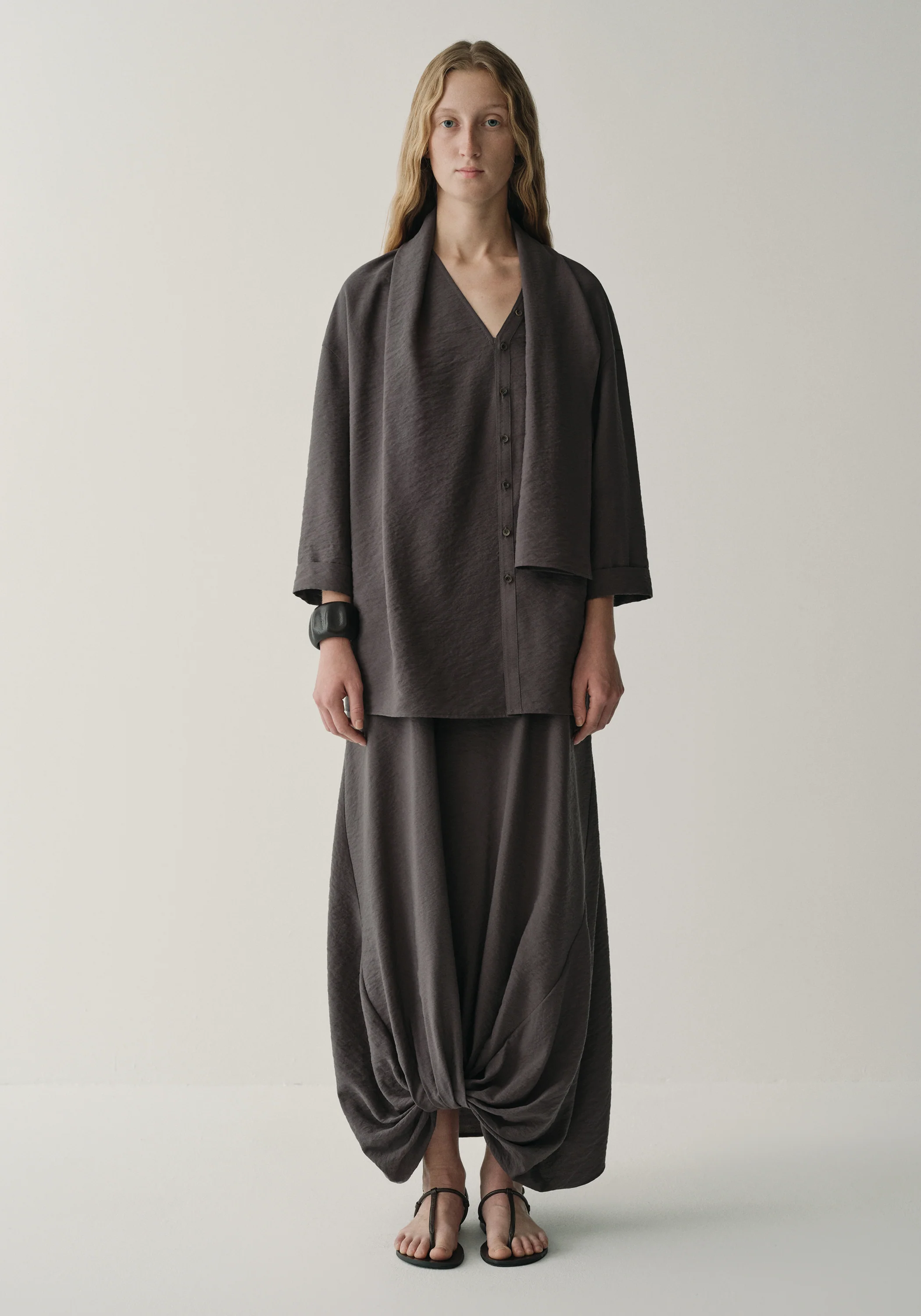 Asymmetric Scarf-detail Top - Image 3