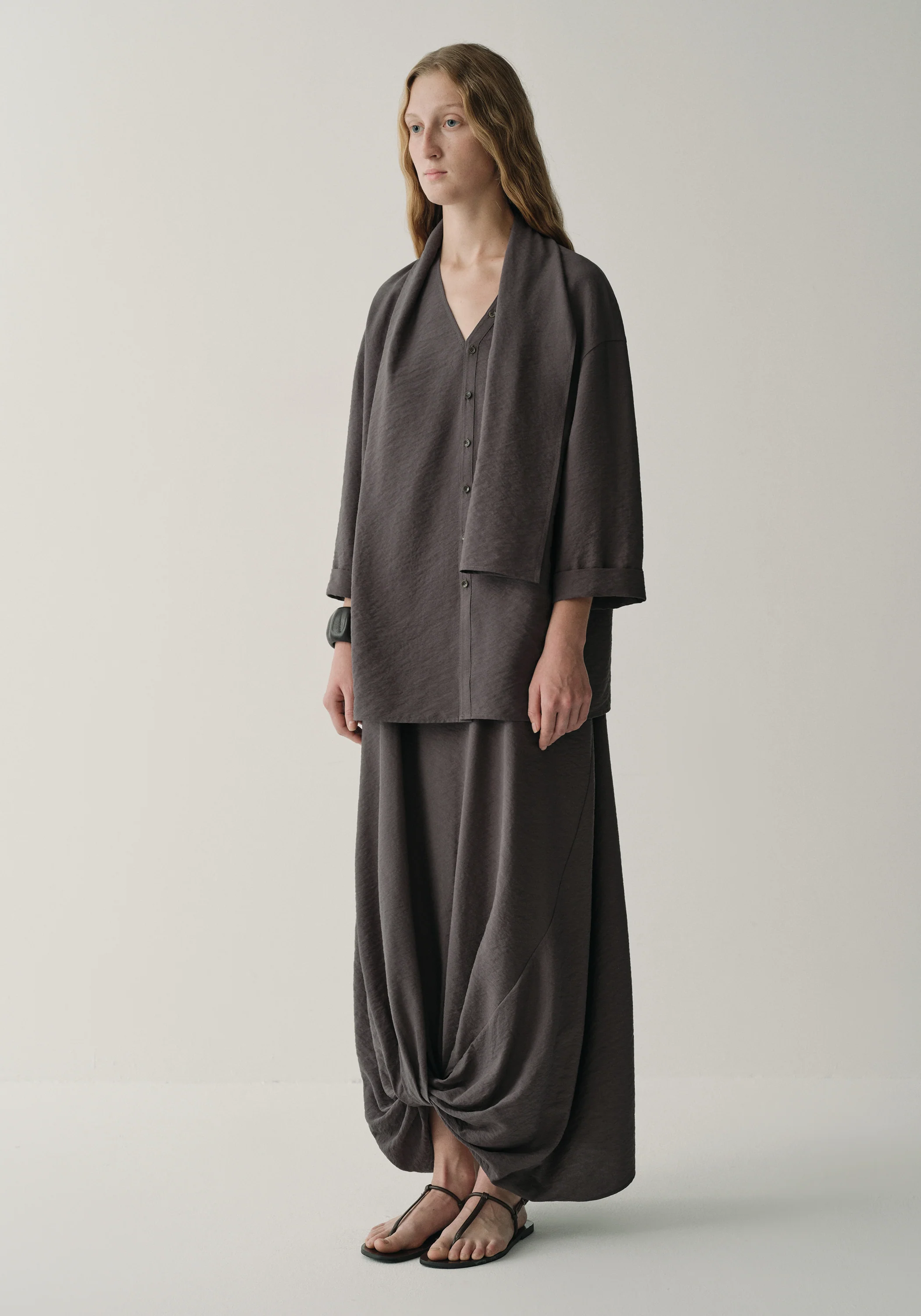 Asymmetric Scarf-detail Top - Image 4