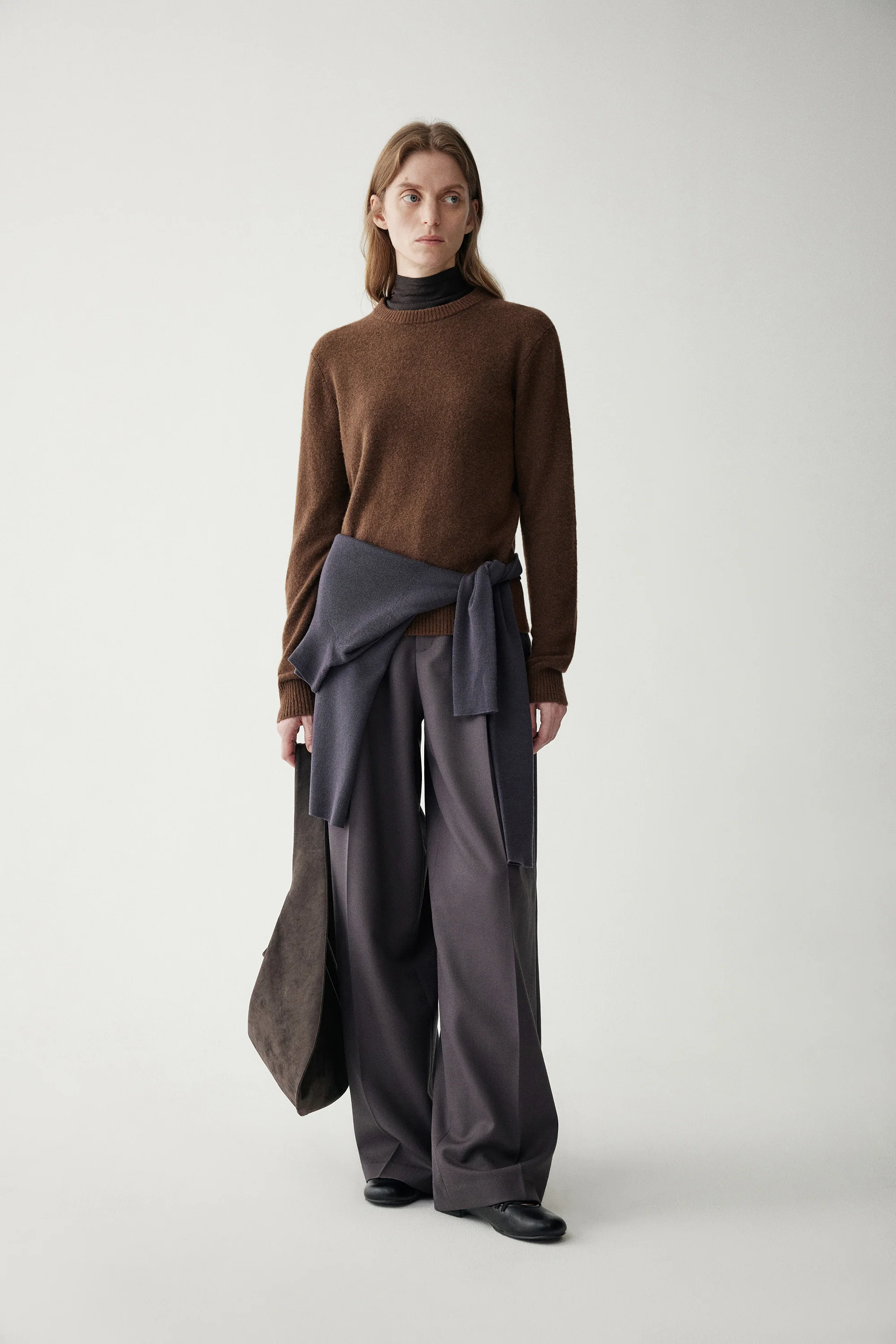 Basic Round Neck Yak Wool Knit Top - Image 12