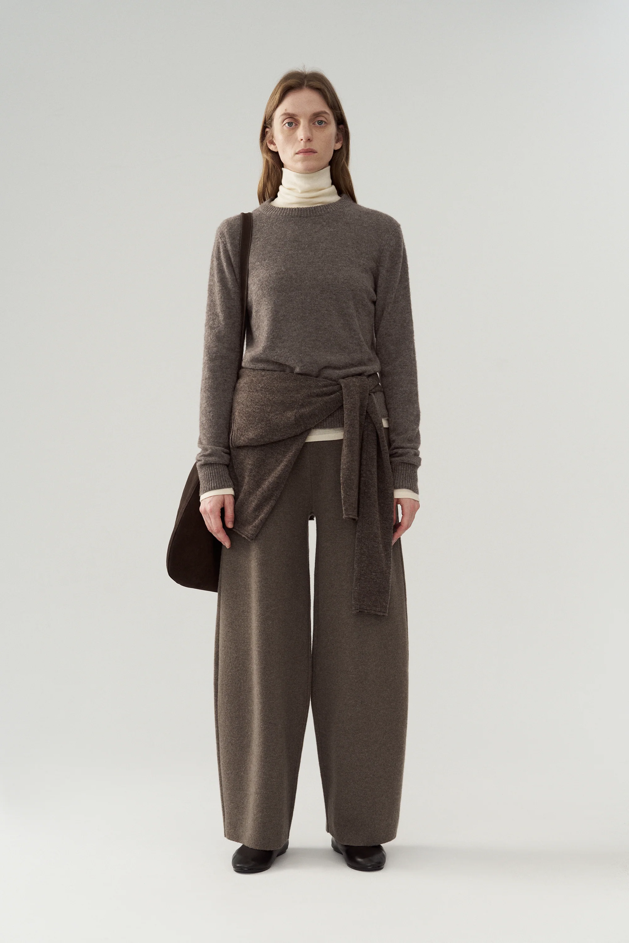 Basic Round Neck Yak Wool Knit Top - Image 15