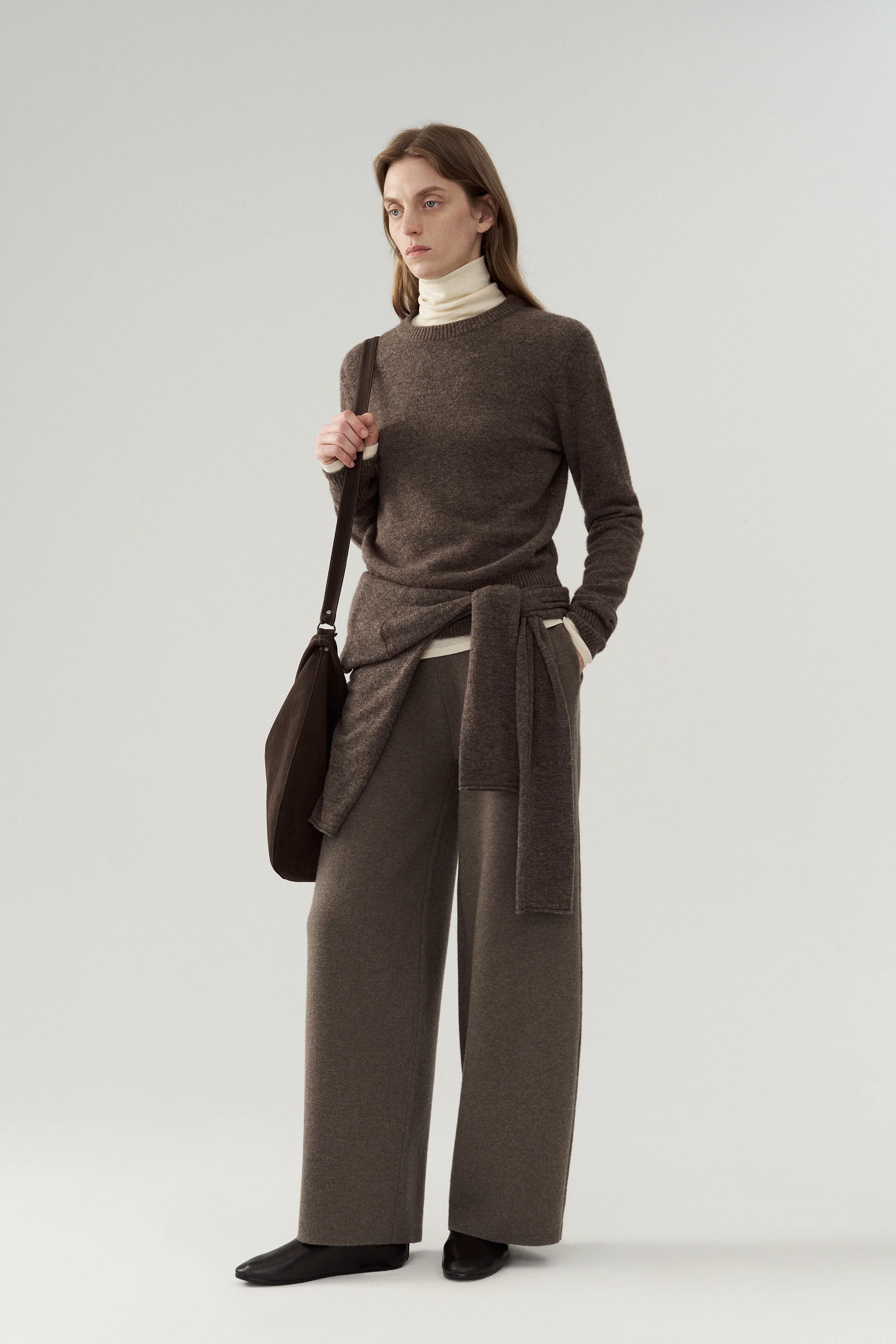 Basic Round Neck Yak Wool Knit Top - Image 3