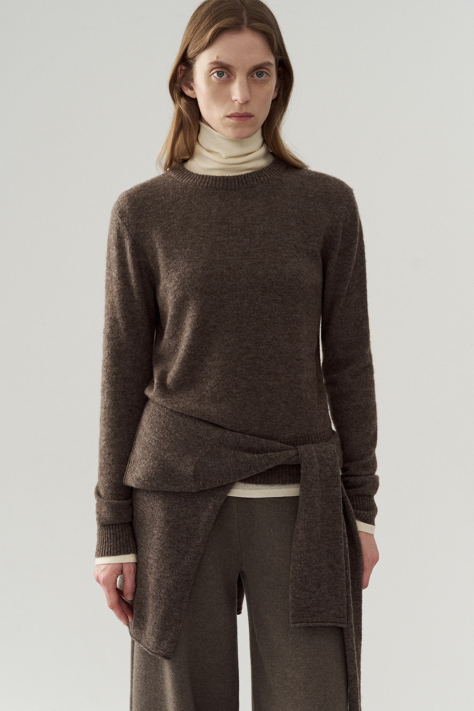 Basic Round Neck Yak Wool Knit Top - Image 7