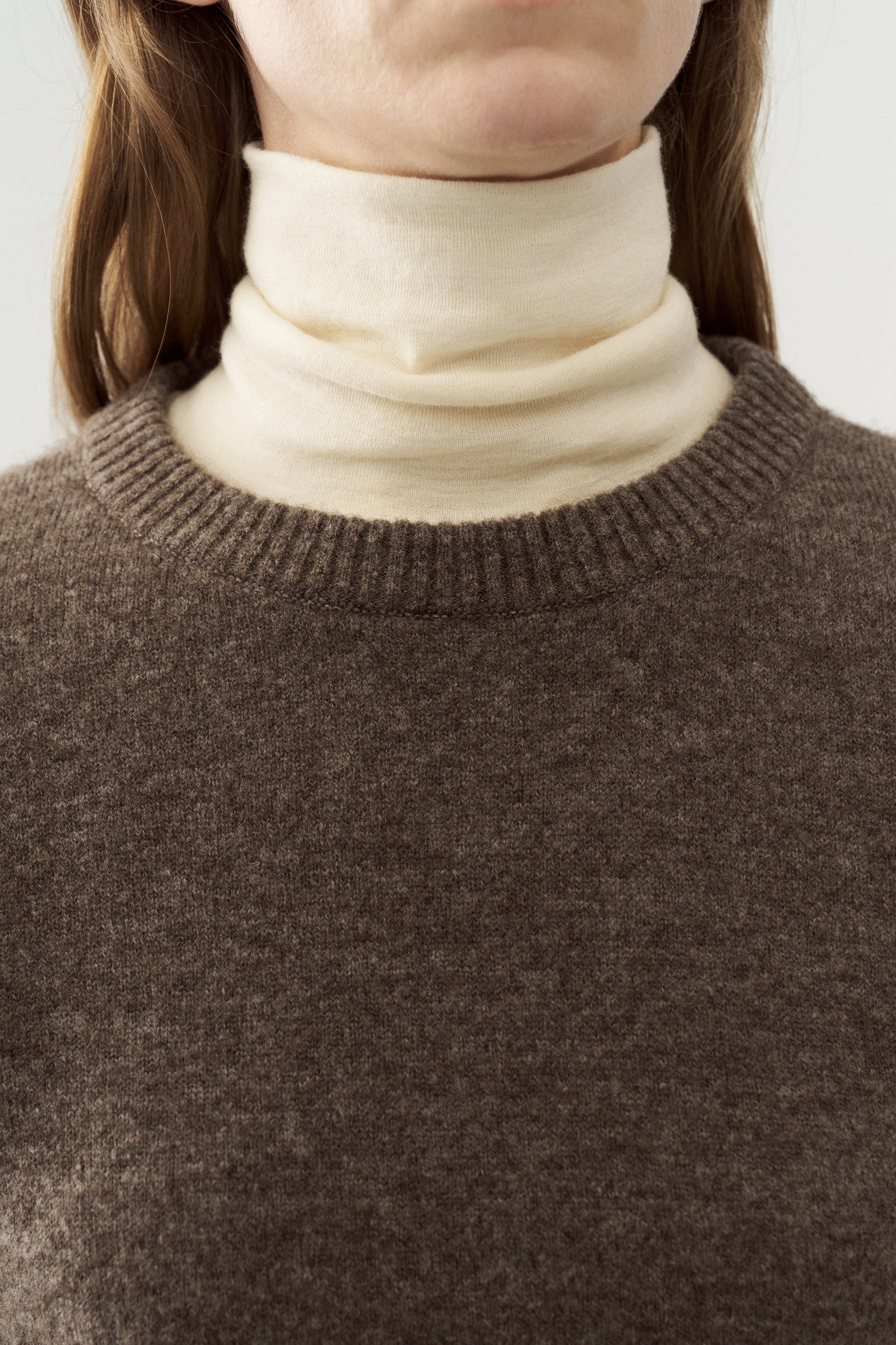 Basic Round Neck Yak Wool Knit Top - Image 8