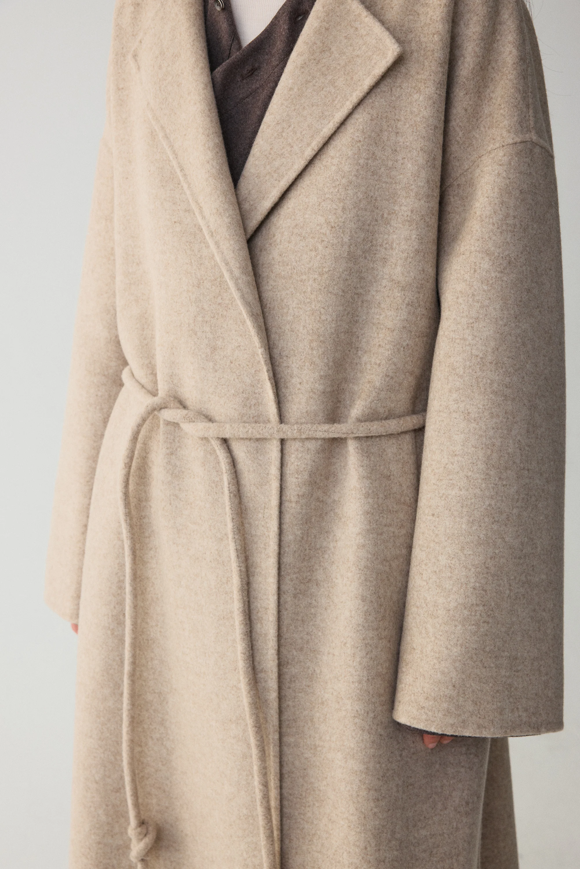 Belted Wool Robe Coat - Image 11