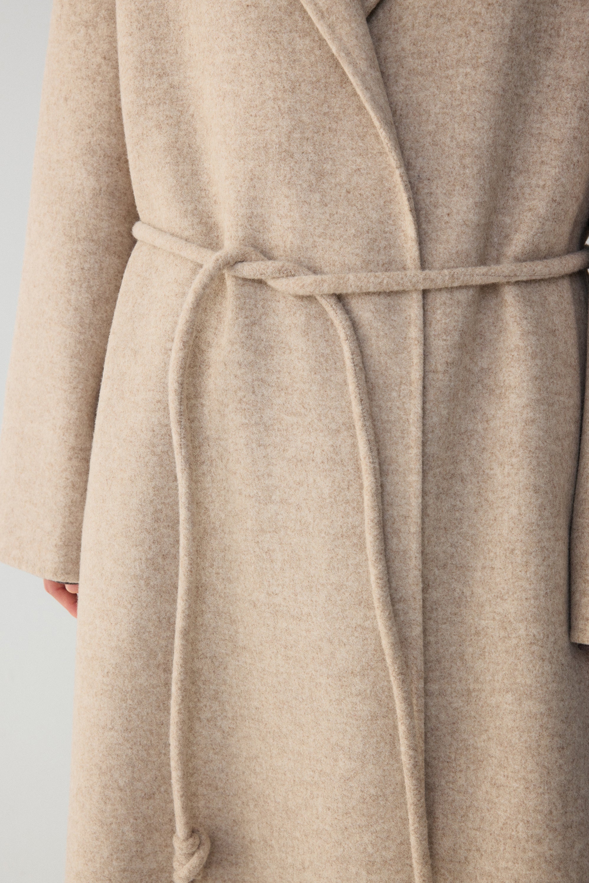 Belted Wool Robe Coat - Image 12