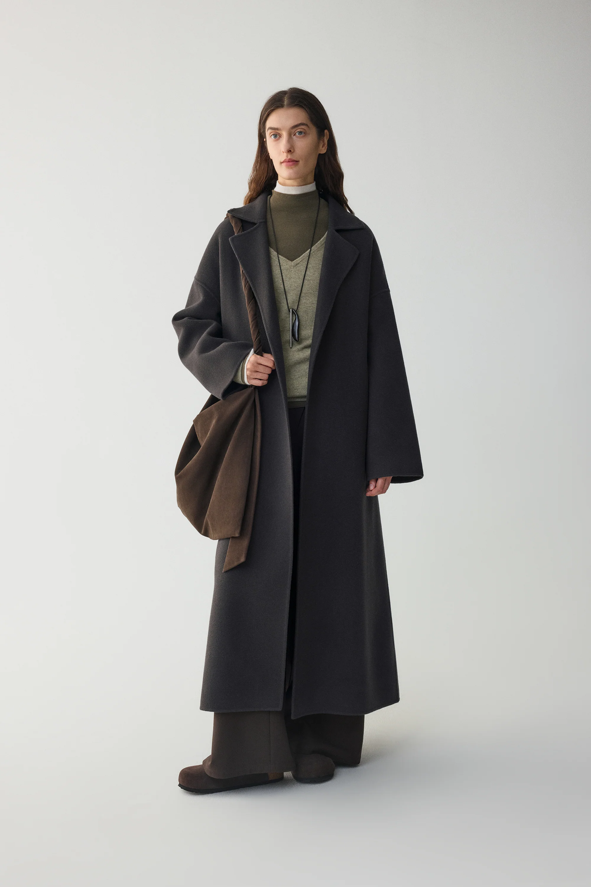 Belted Wool Robe Coat - Image 16