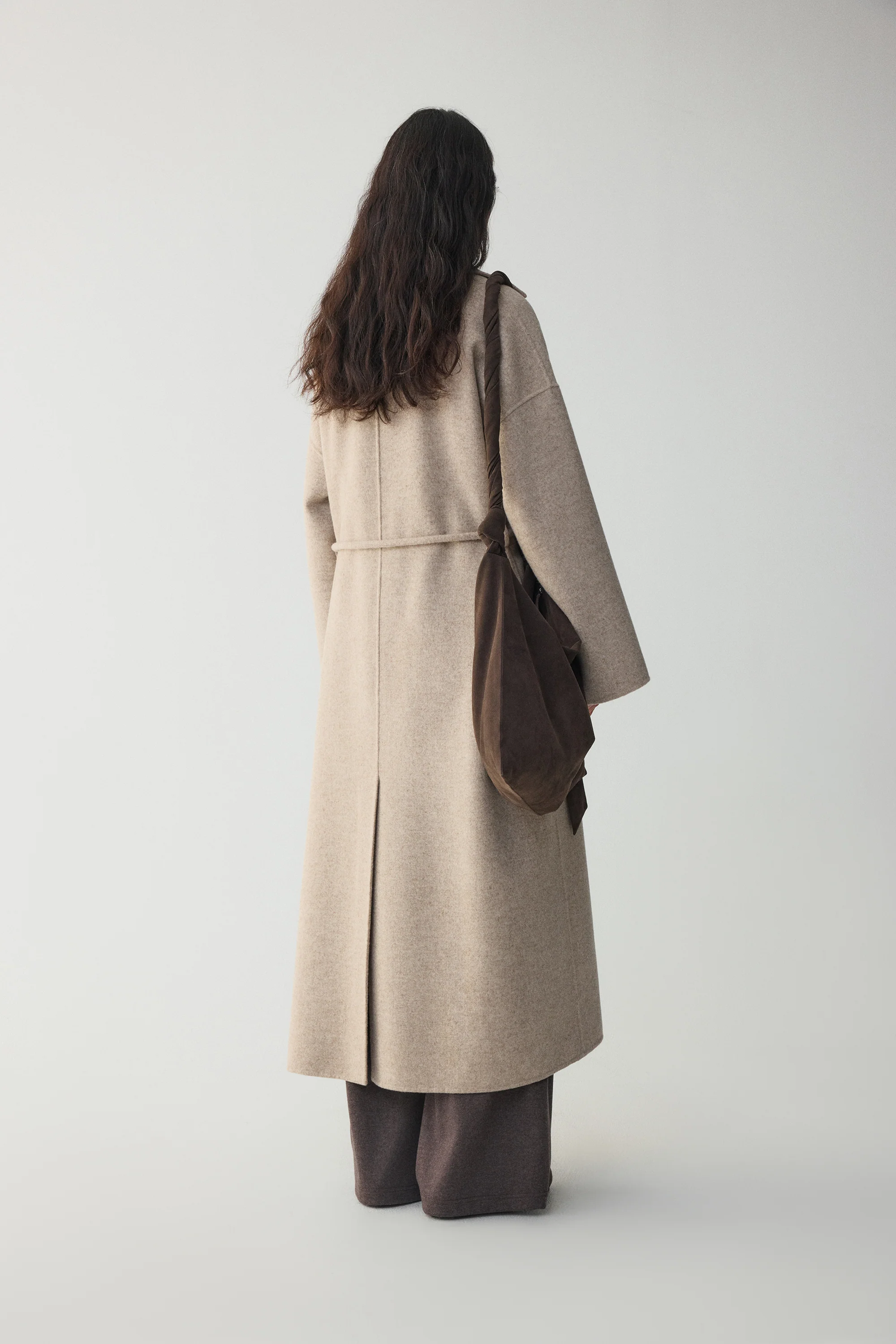 Belted Wool Robe Coat - Image 7