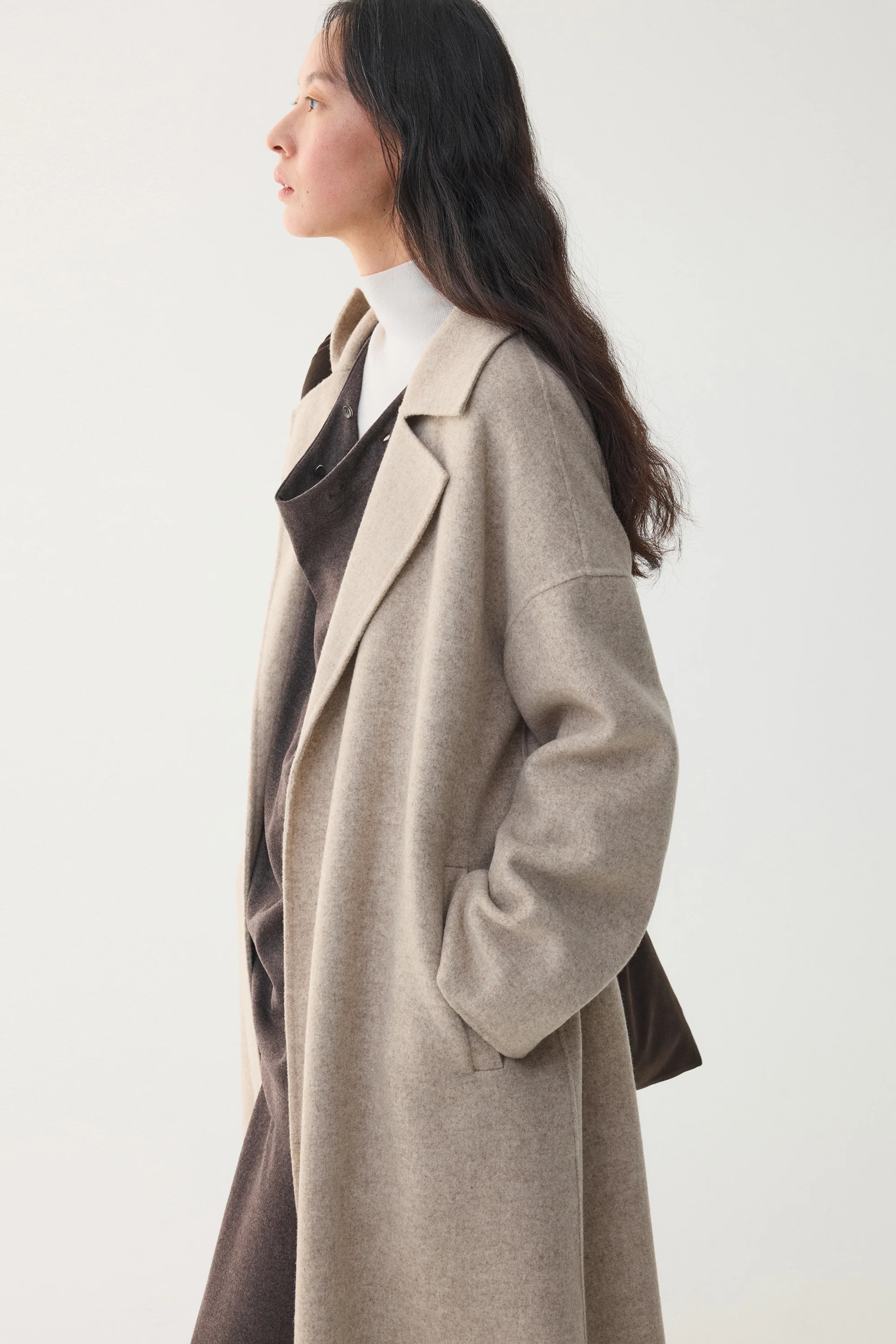 Belted Wool Robe Coat - Image 9