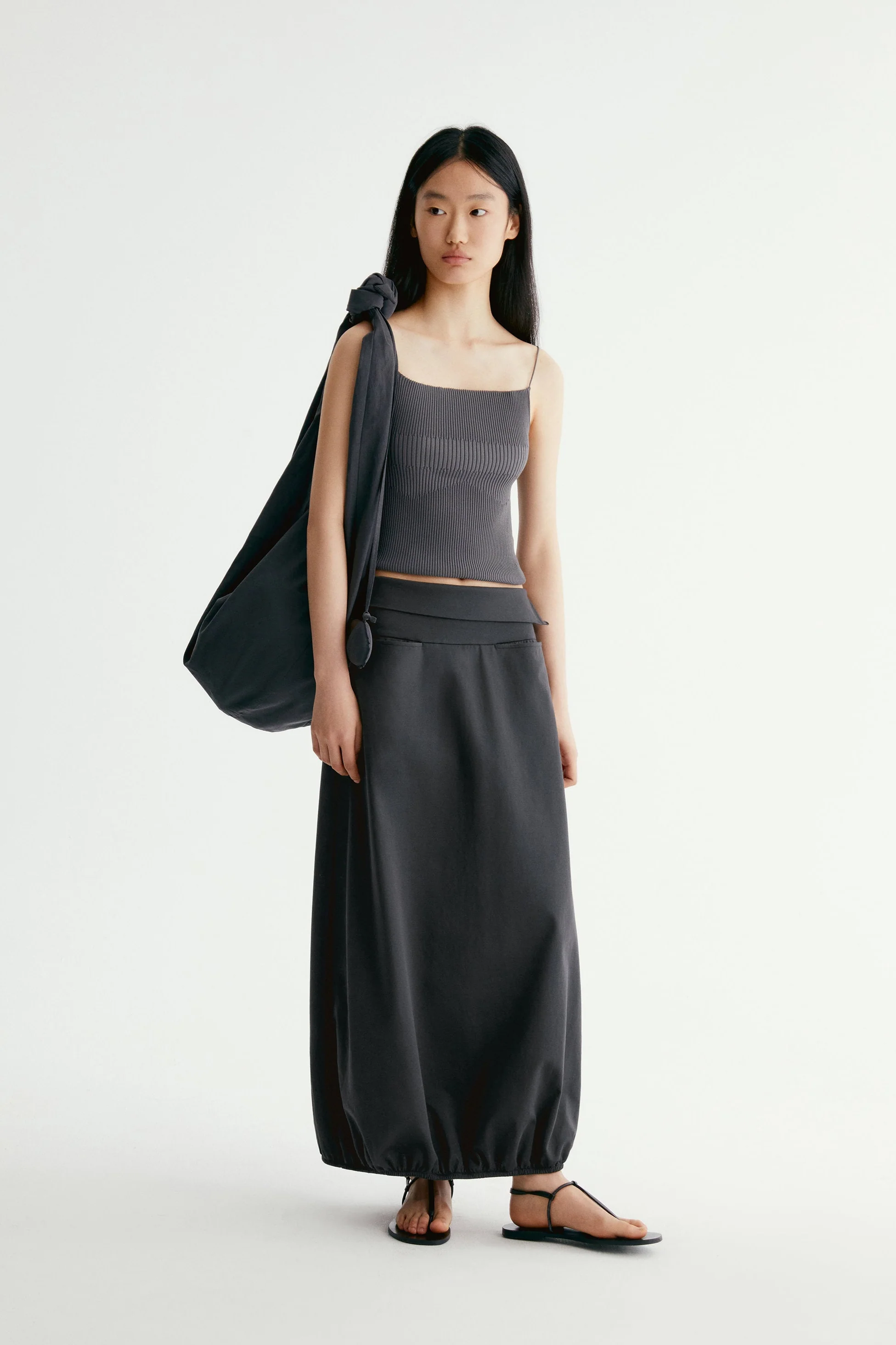 Bubble-hem Midi Skirt - Image 10