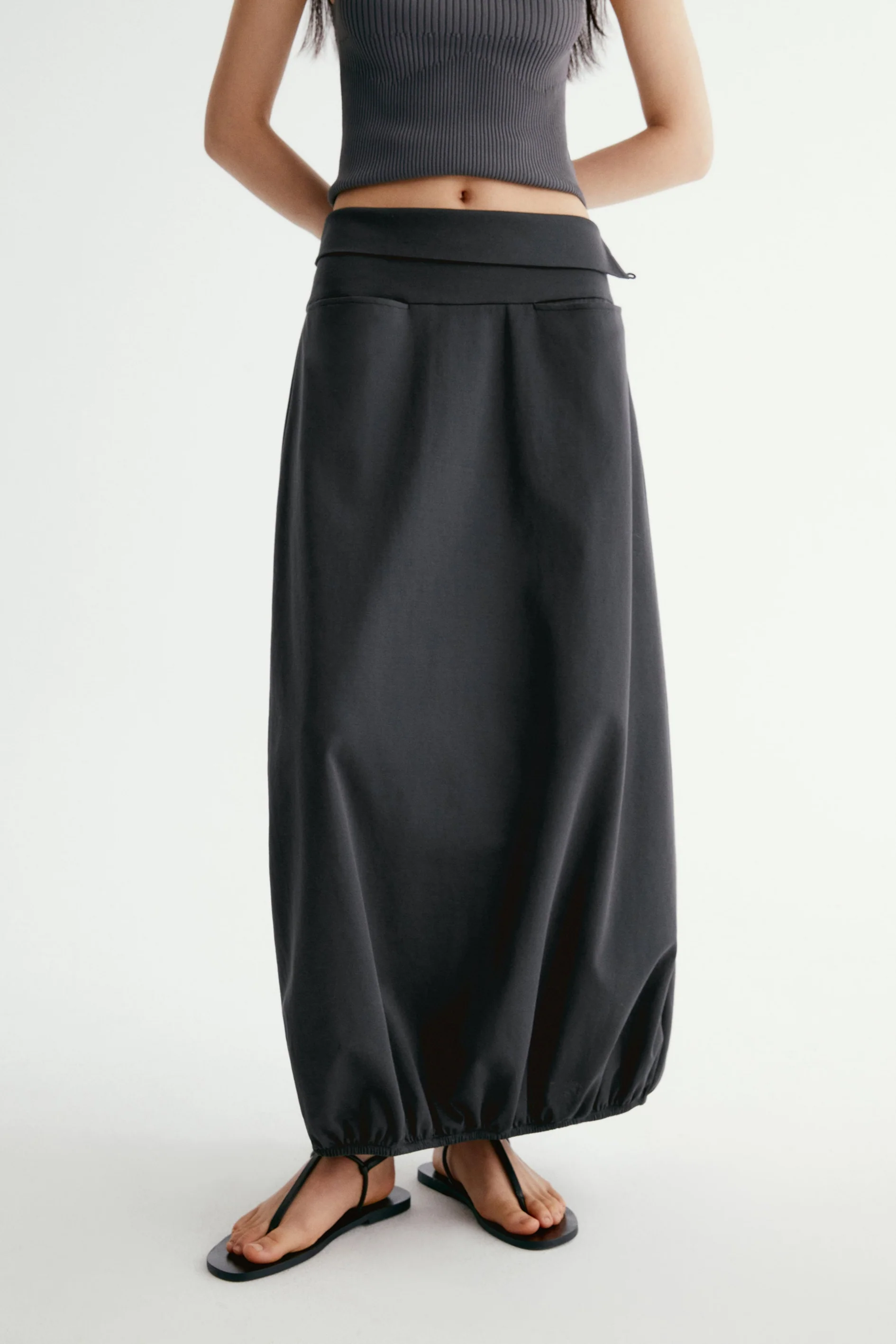Bubble-hem Midi Skirt - Image 13