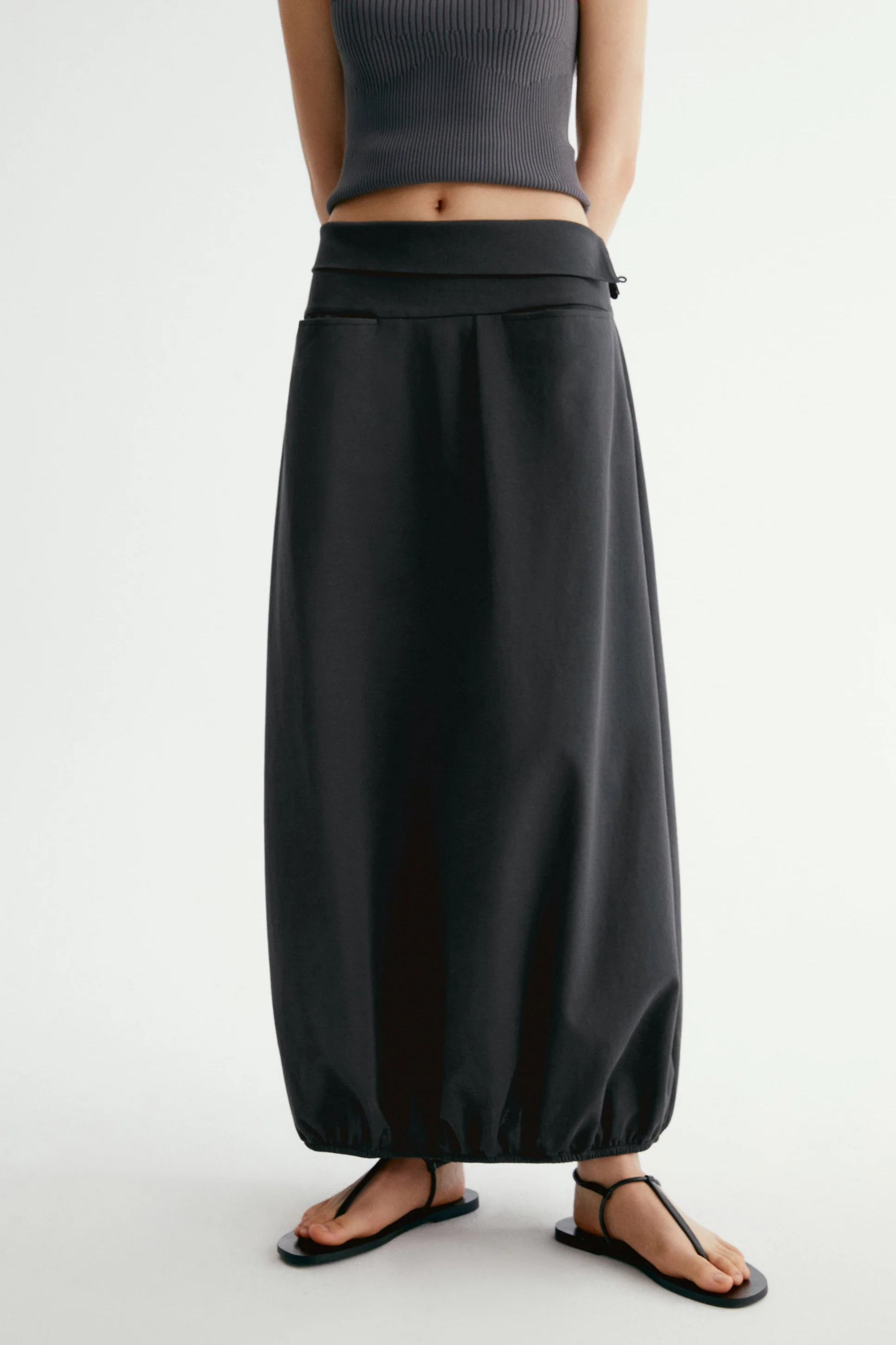 Bubble-hem Midi Skirt - Image 14