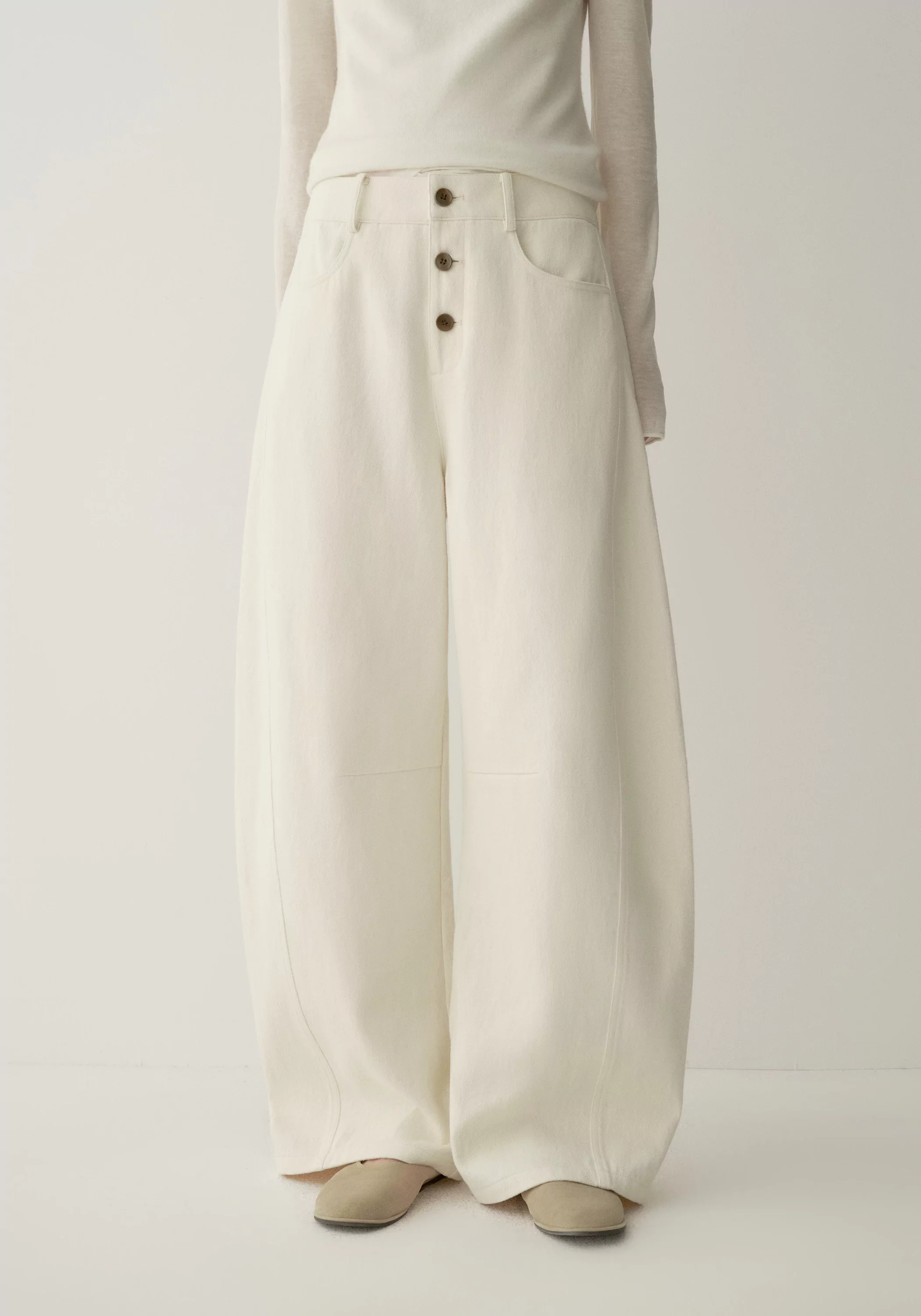 Buttoned Curved Pants - Image 12