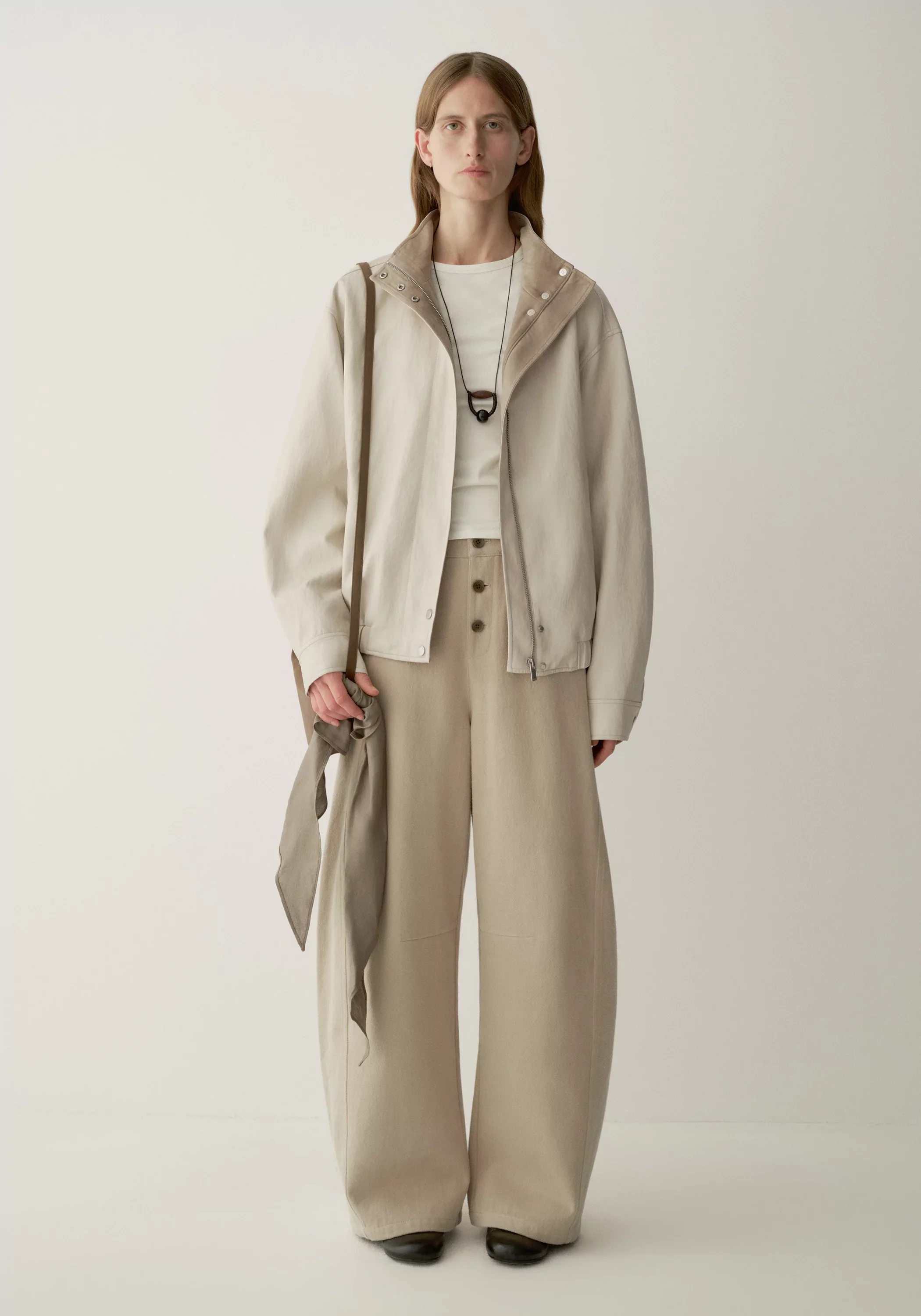 Buttoned Curved Pants - Image 15