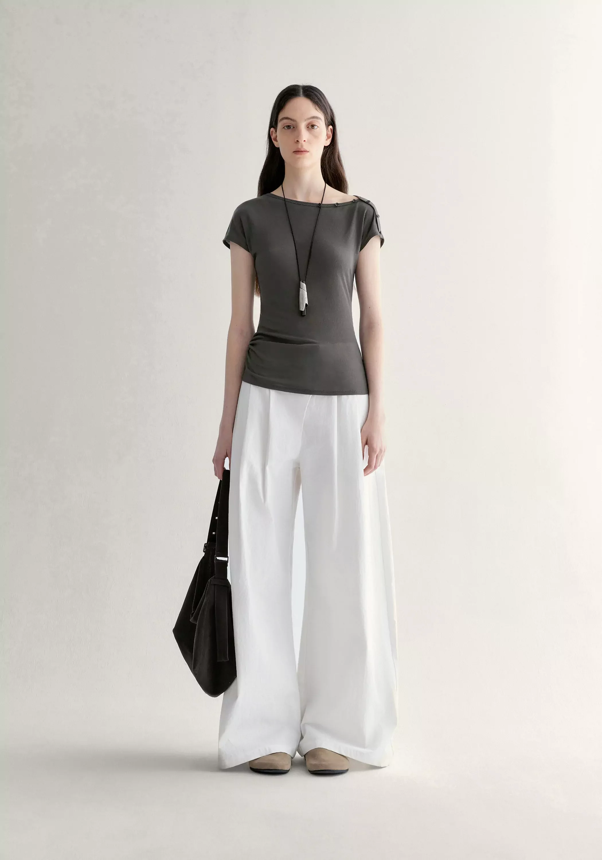 Buttoned Wool T-shirt - Image 13