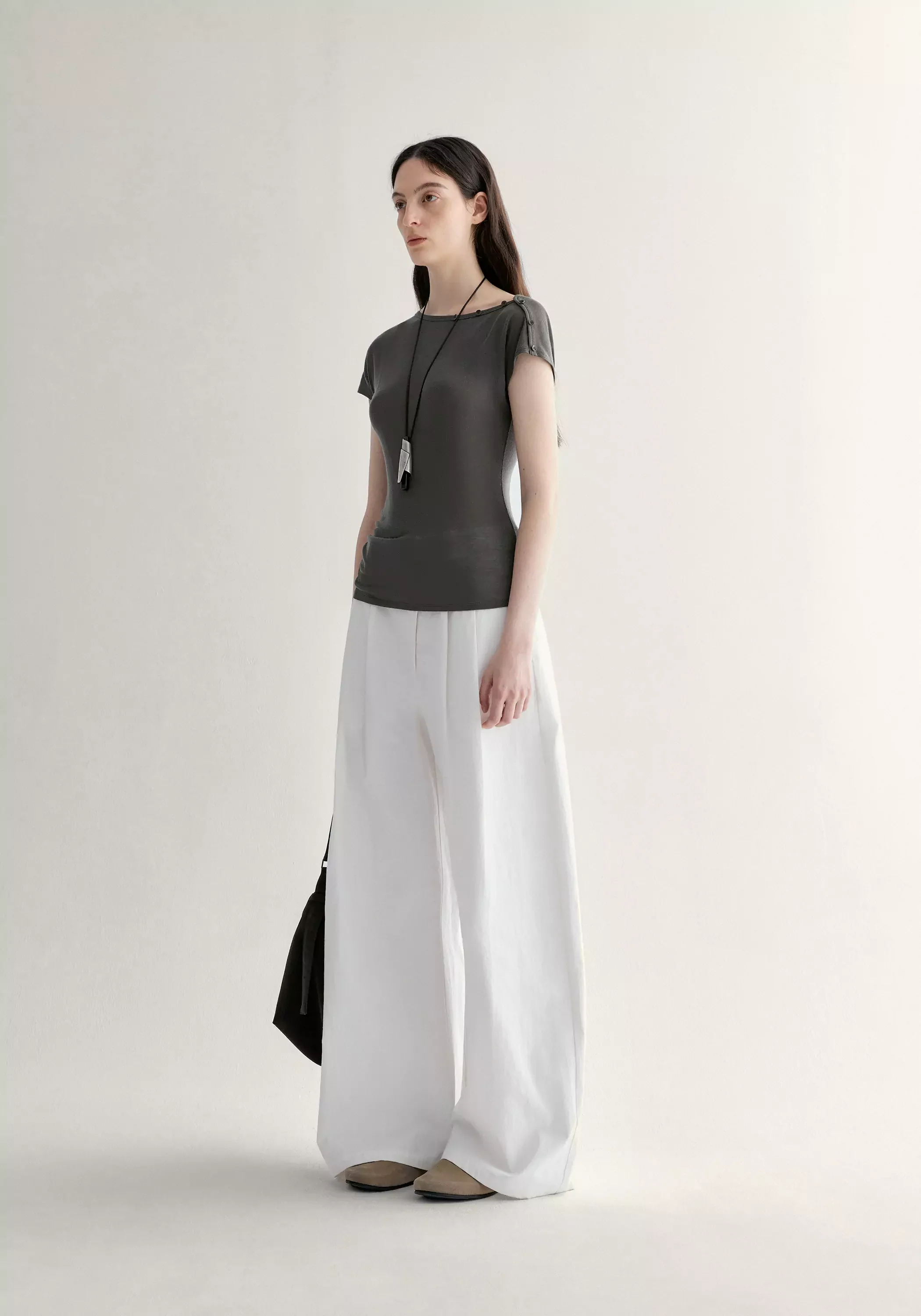 Buttoned Wool T-shirt - Image 14