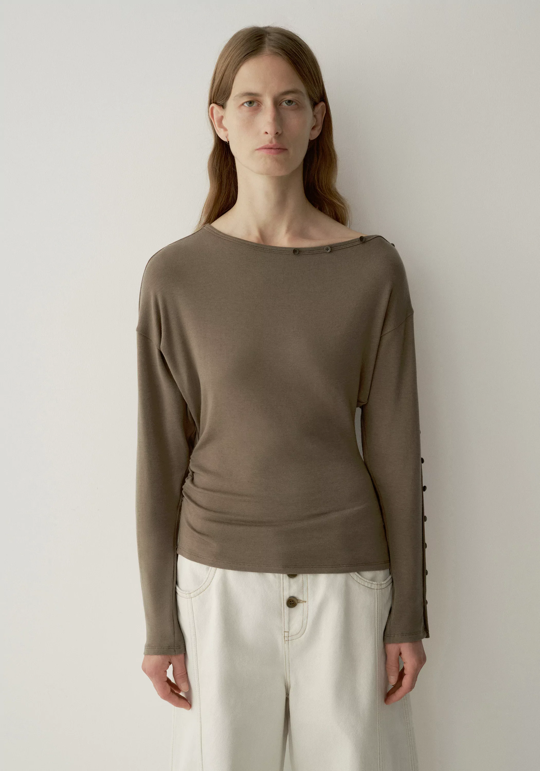 Buttoned Wool Top