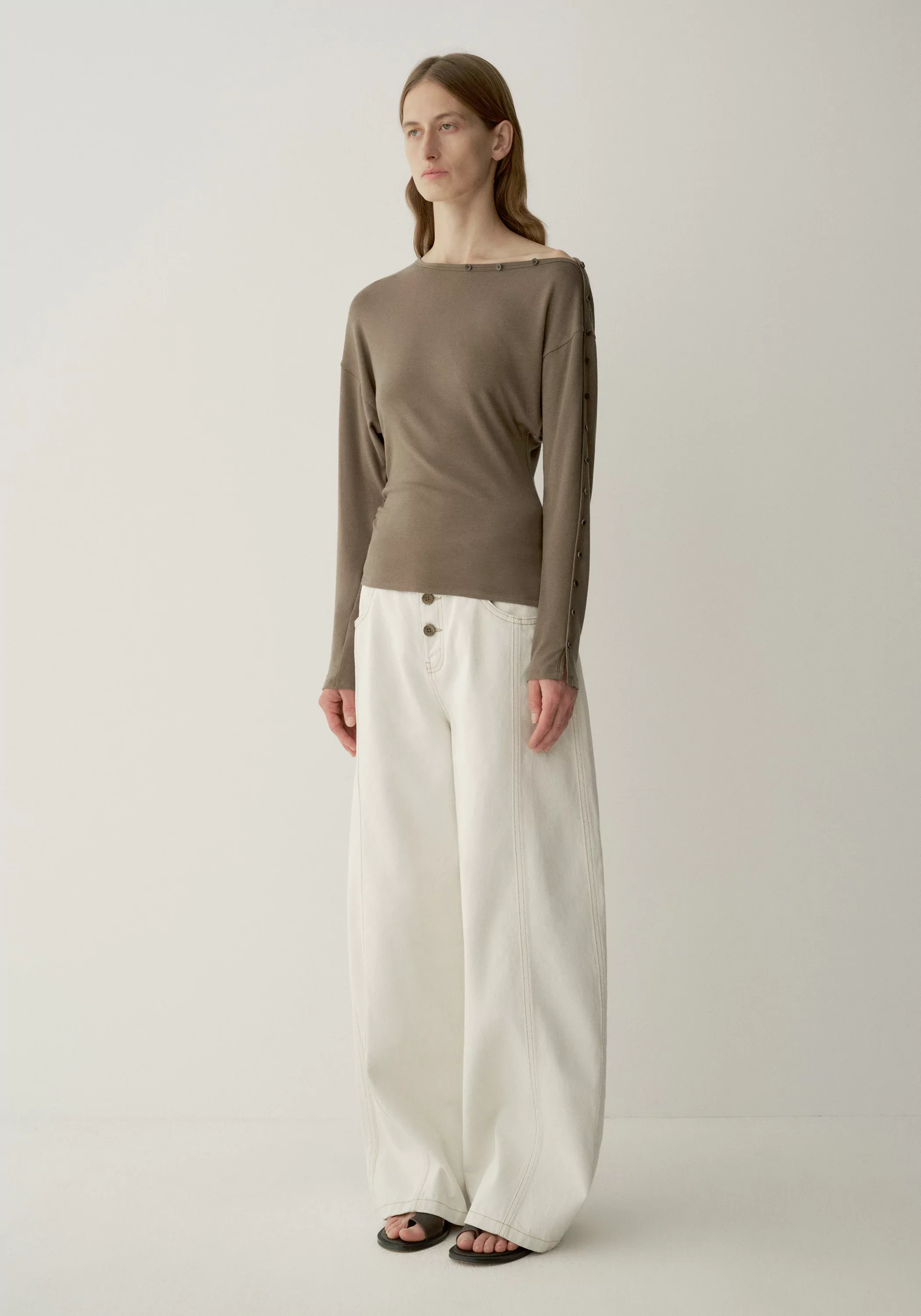 Buttoned Wool Top - Image 3