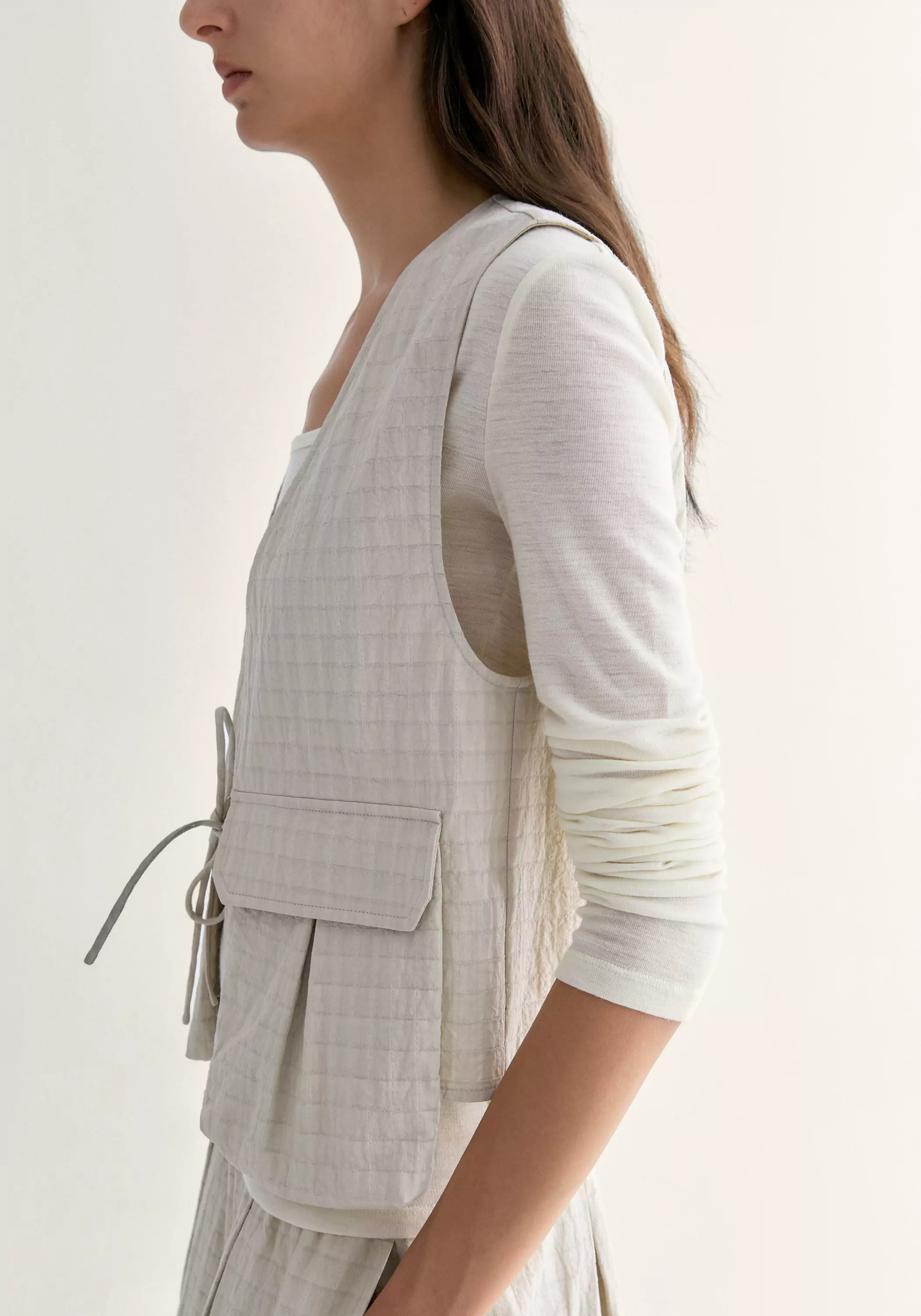Checked V-Neck Vest - Image 17