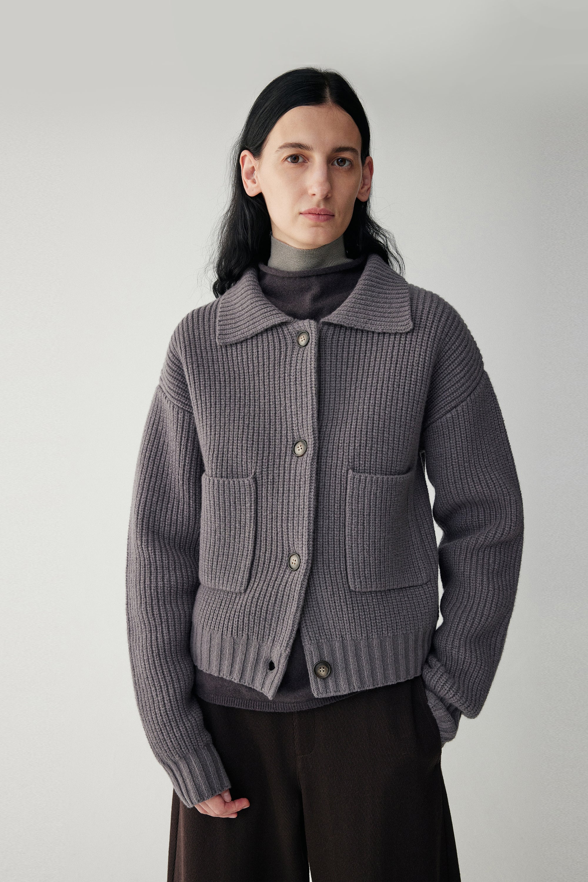Chunky Knit Wool Cardigan - Image 11