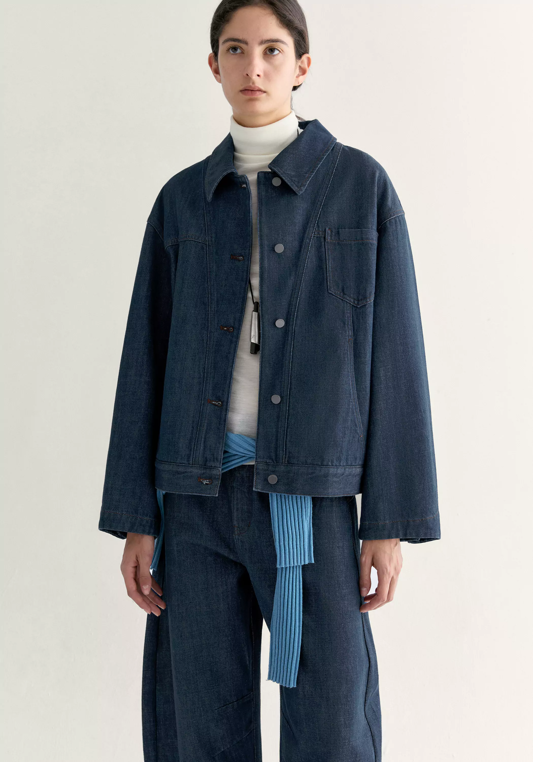 Classic-collar Denim Jacket - Image 3